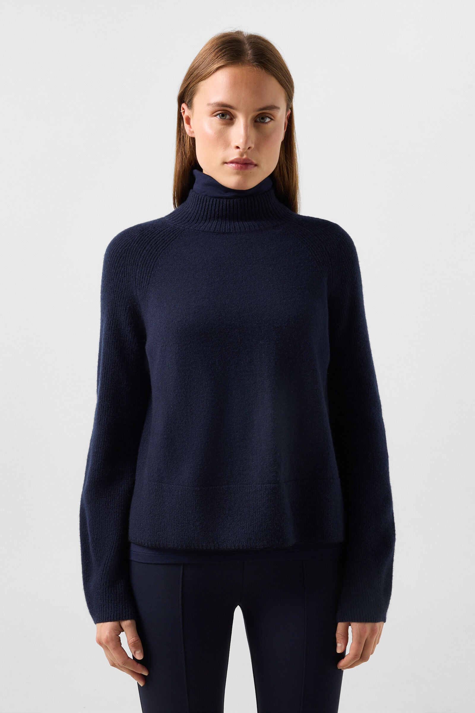 Schurwoll-Pullover Lena Navy