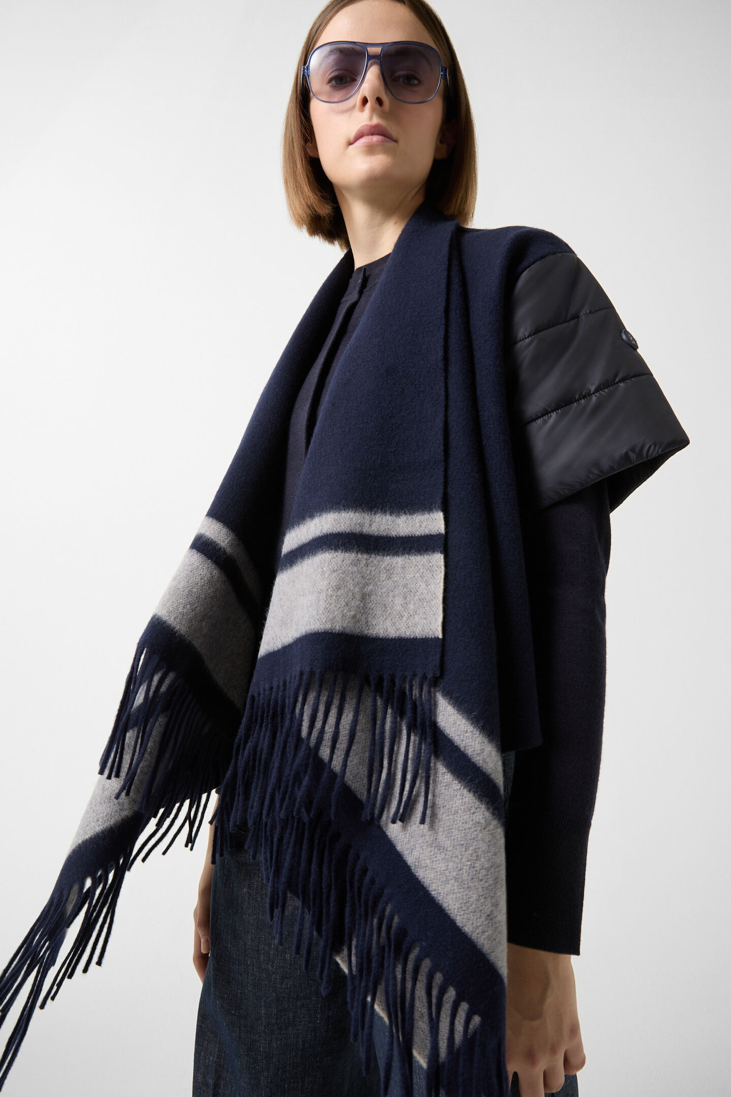 Poncho-Jacke Nica Navy-Blau
