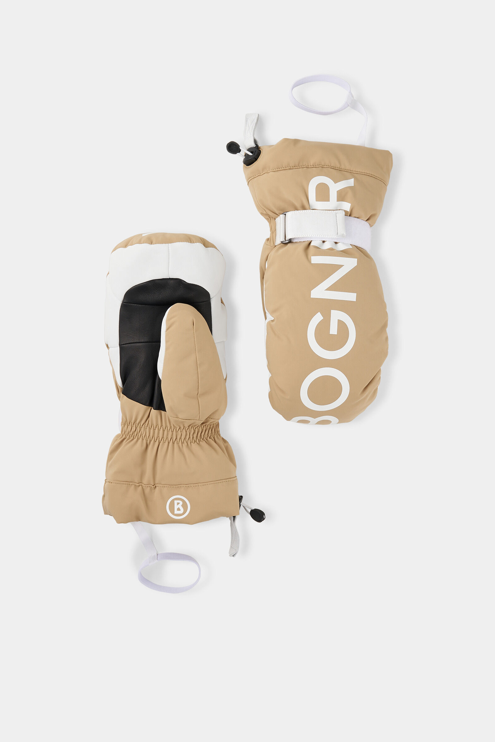 Ski-F&auml;ustlinge Orella Beige/Wei&szlig;