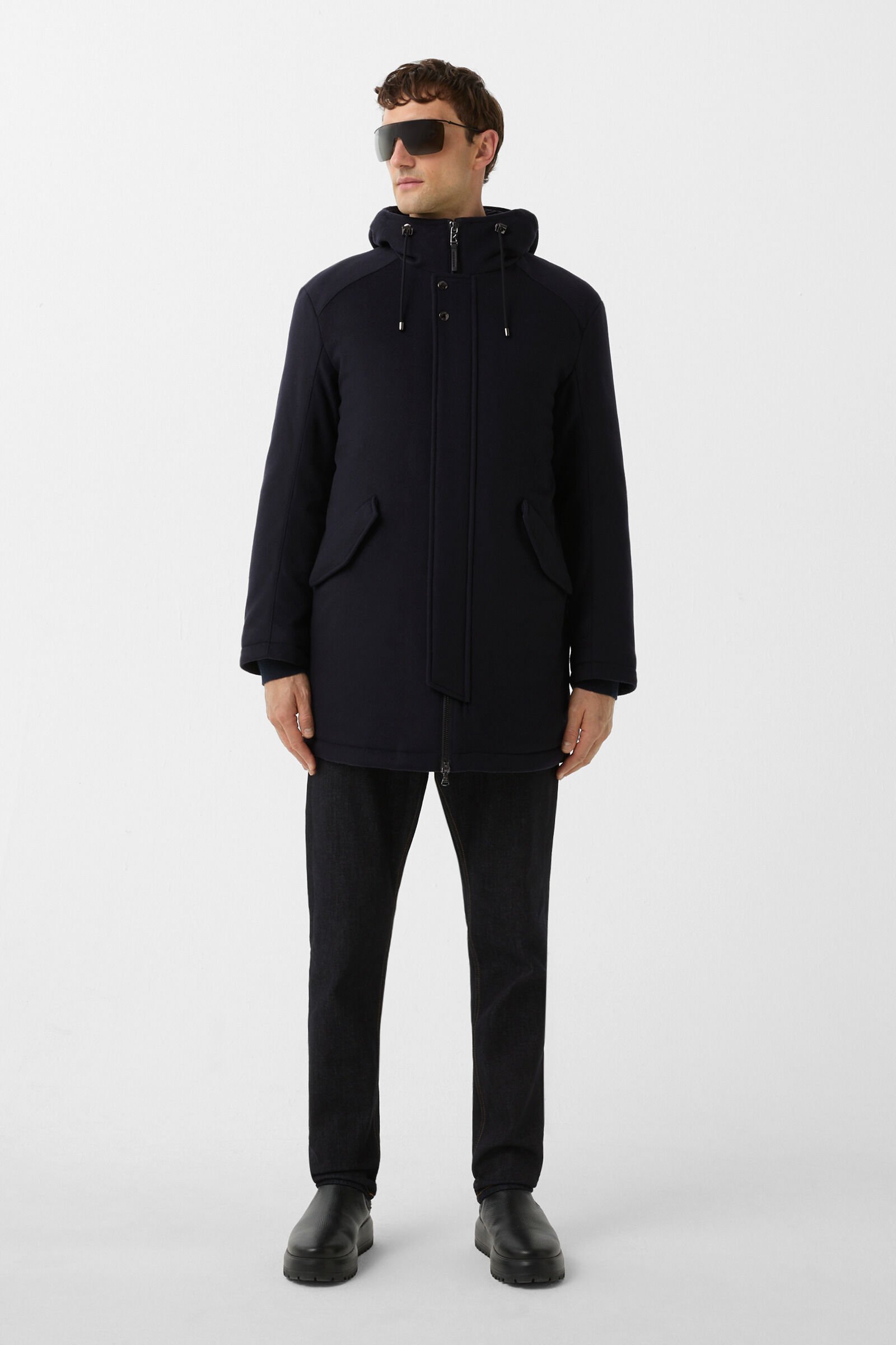 Perce down parka Navy blue