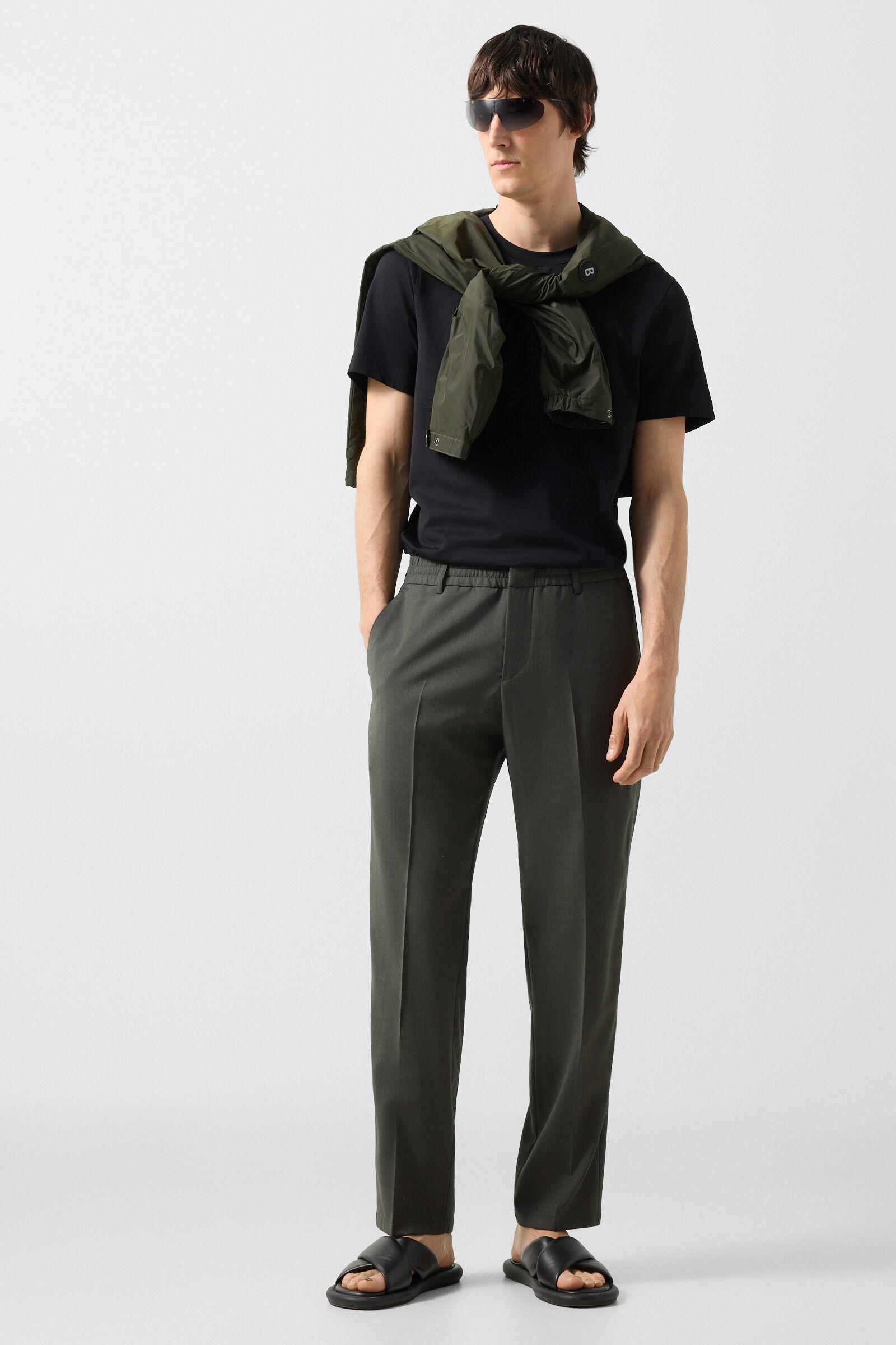 Marcus virgin wool trousers Olive green