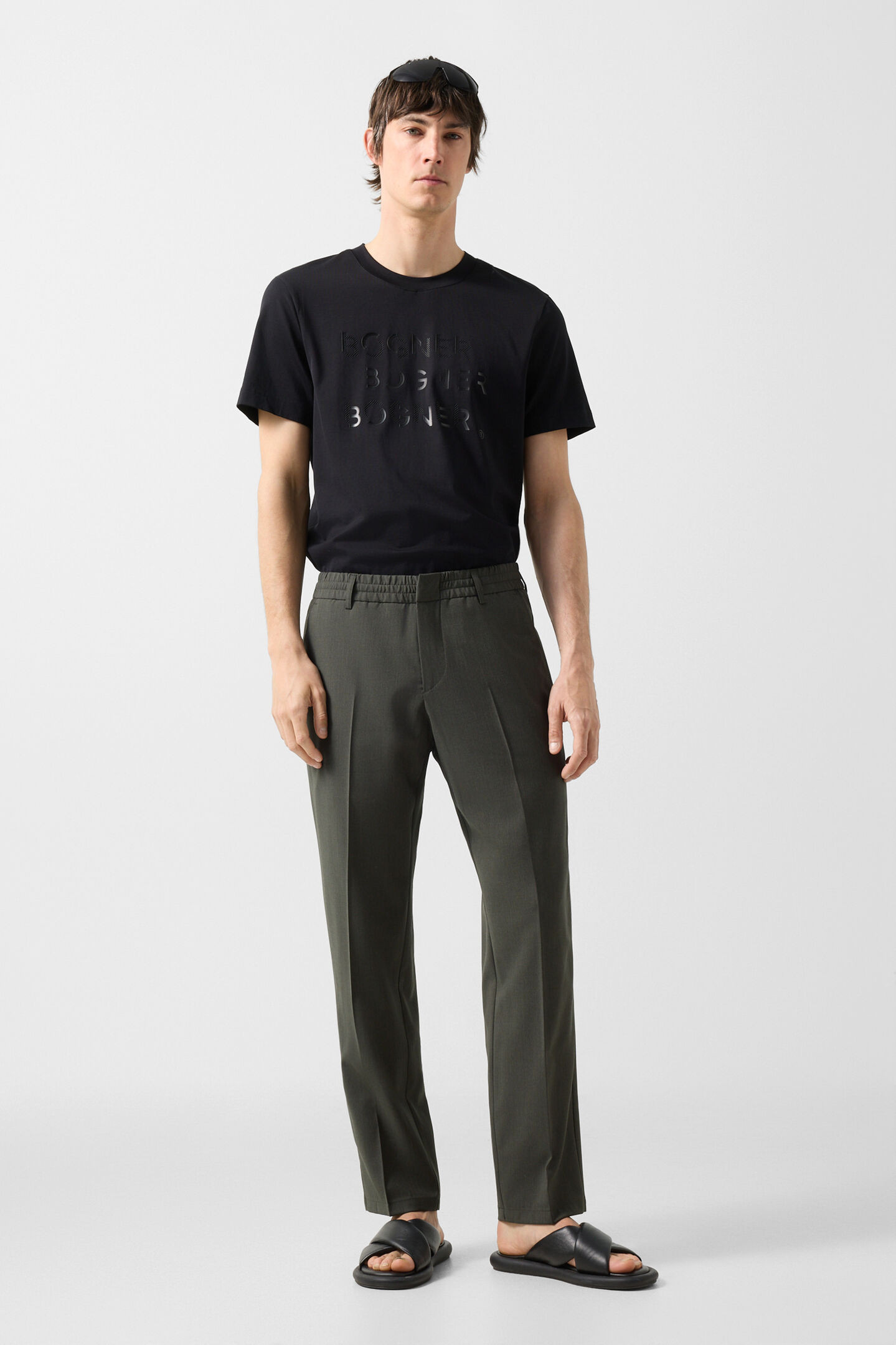 Marcus virgin wool trousers Olive green