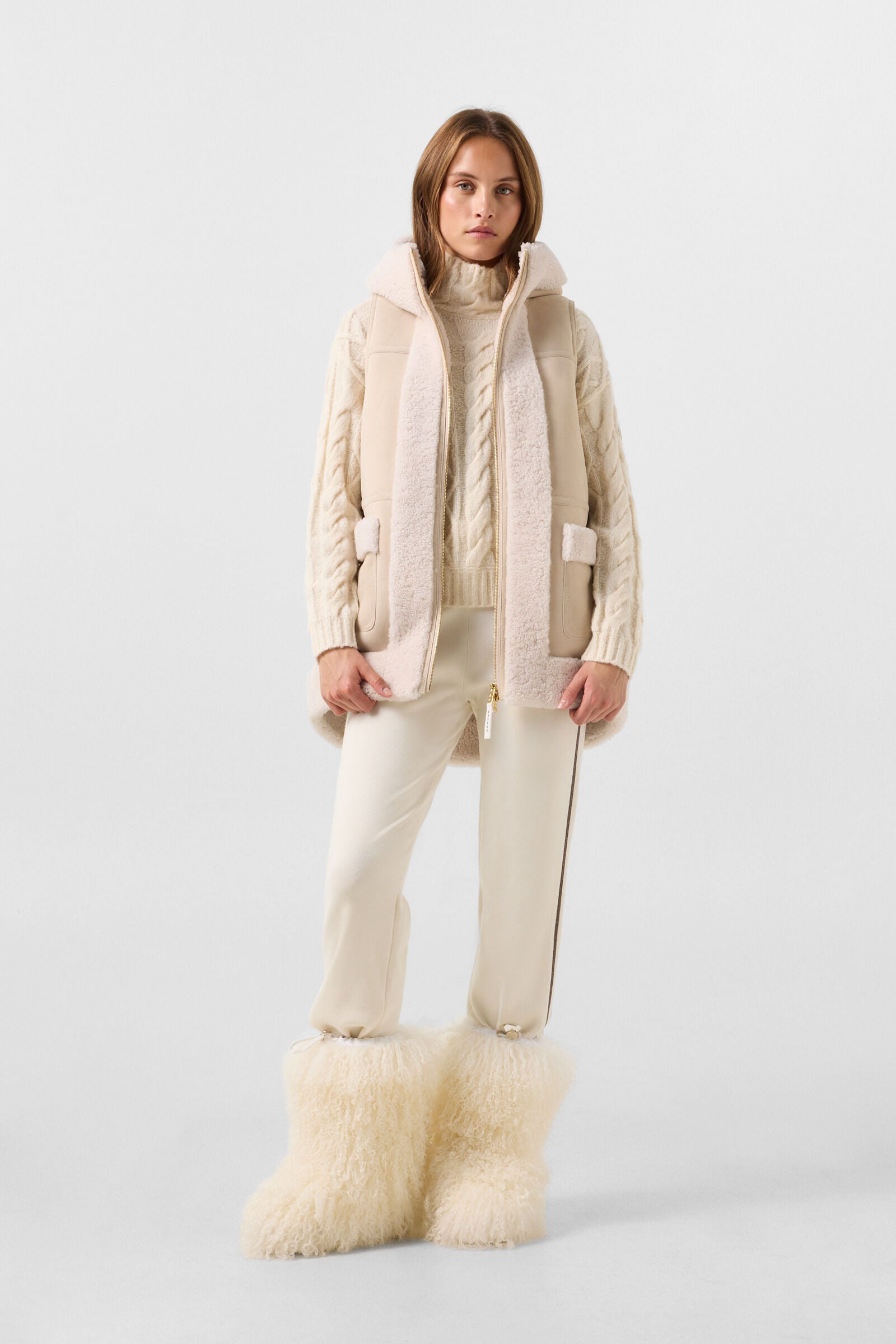 Schurwoll-Pullover Malene Off-White