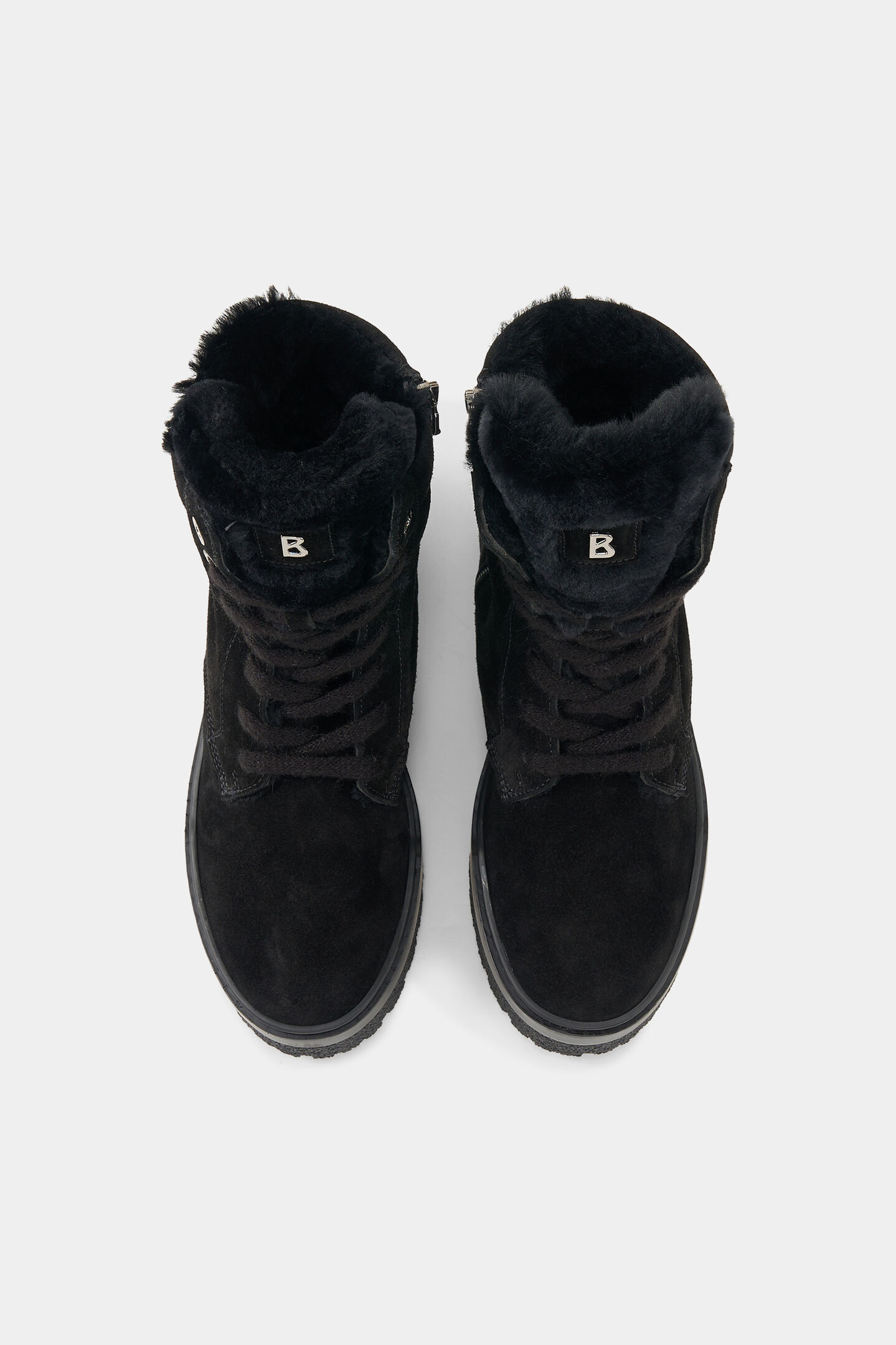 Calgary lace-up boots with spikes Black