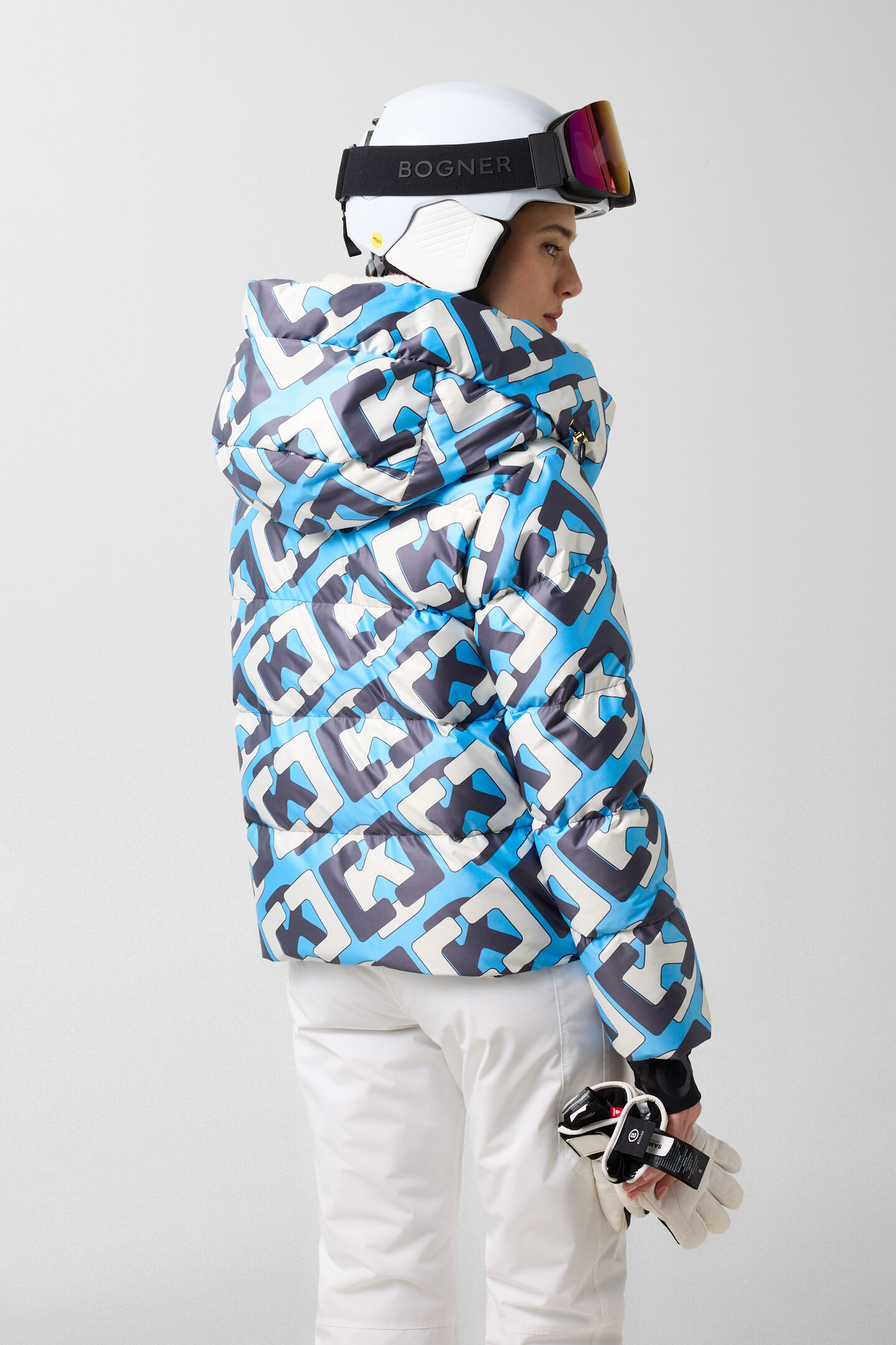 Naia Down Ski Jacket Cyan/Navy/White