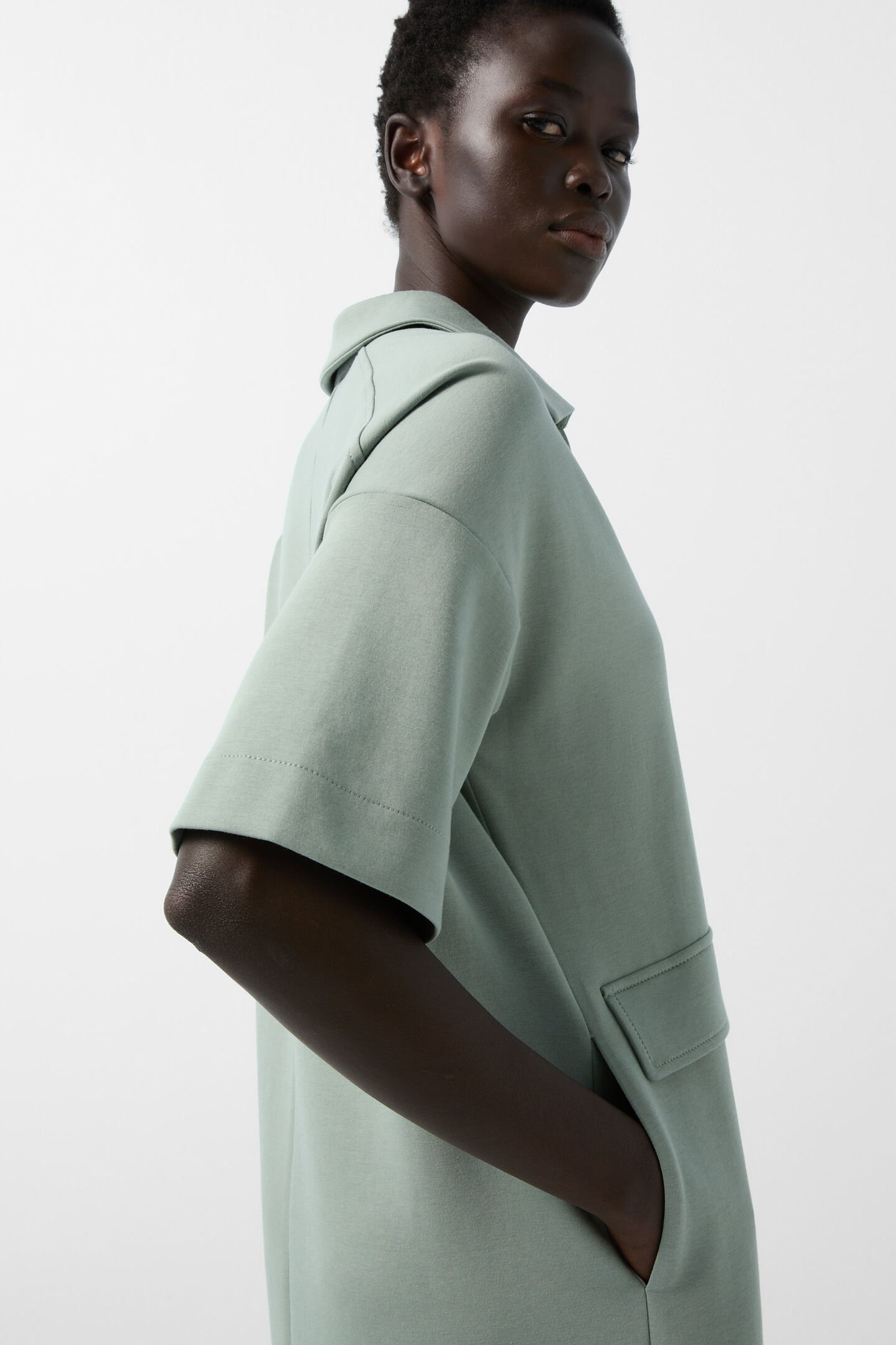 Fabiola jersey dress Eucalyptus