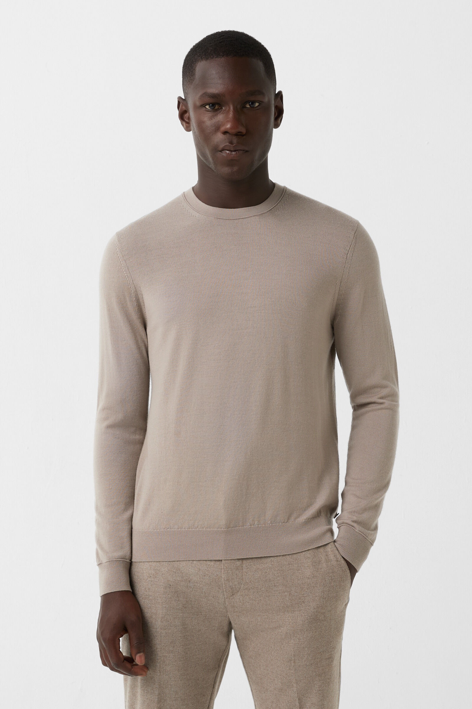 Fine knit jumper Ole Greige