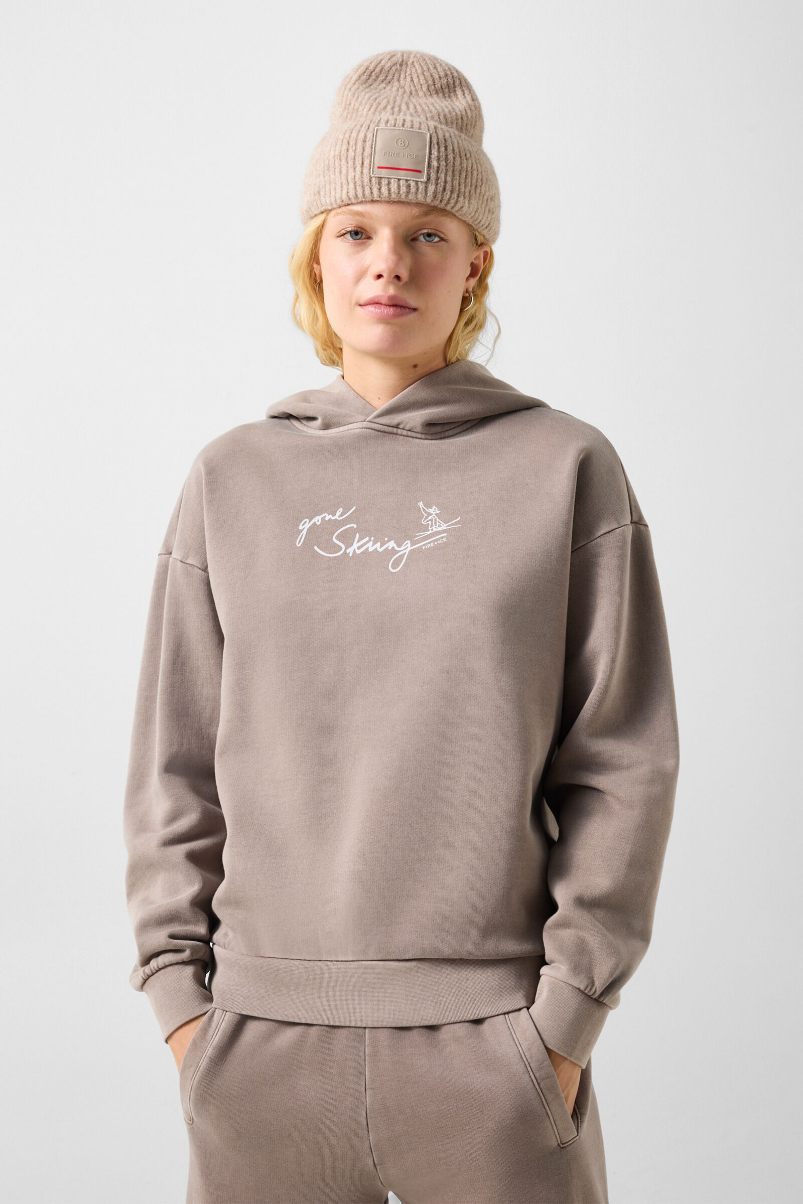 Sibel cotton hoodie Taupe