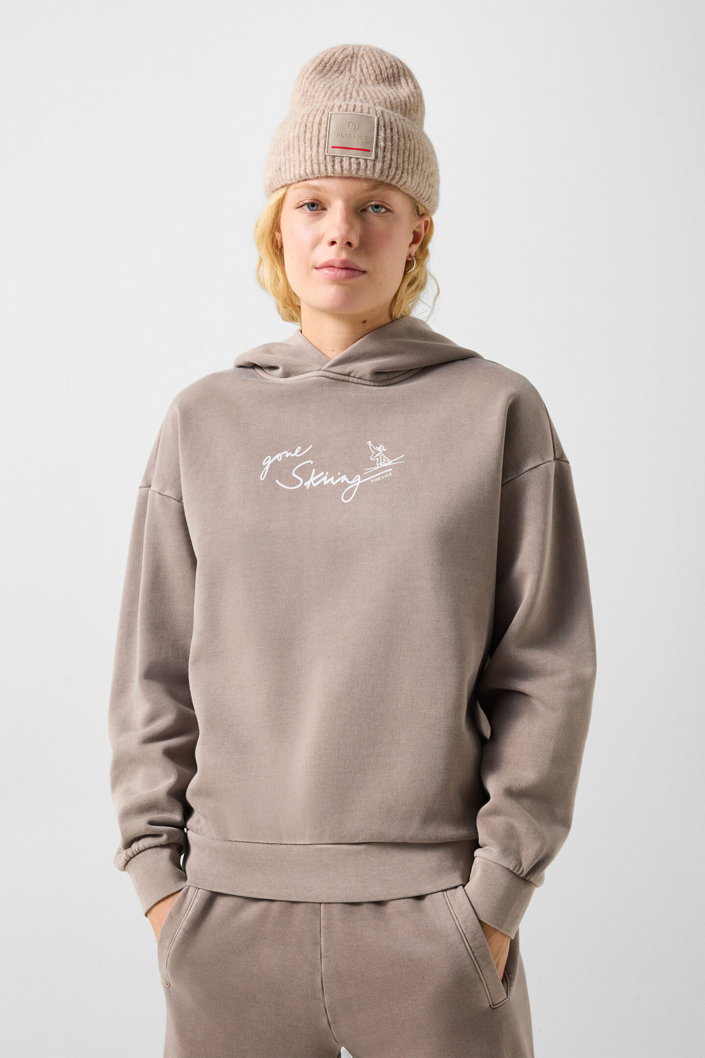 Sibel cotton hoodie Taupe