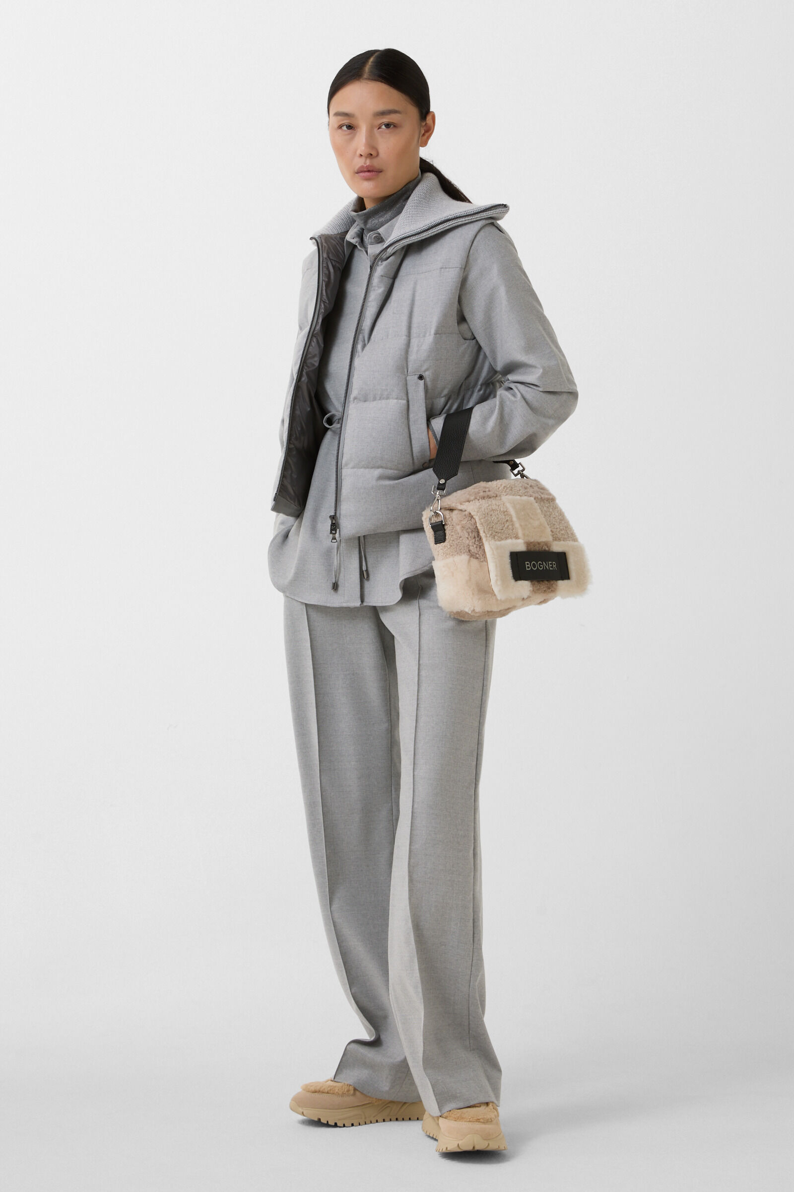 Ariela flannel blouse Light grey