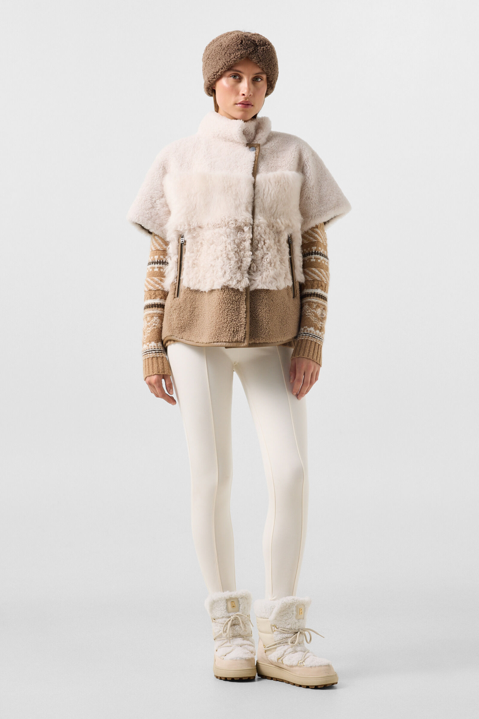 Lexy lambskin jacket Cream/Brown
