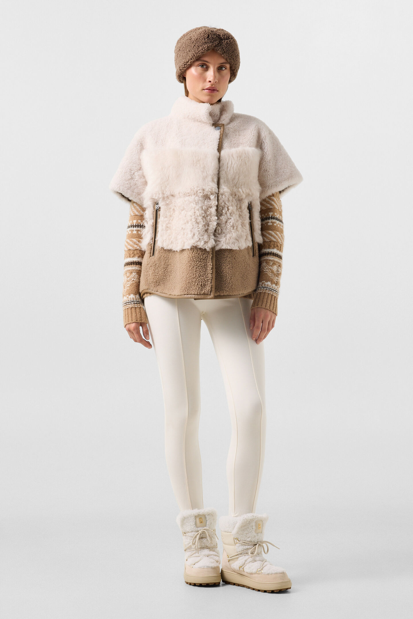 Lexy Lambskin Jacket Cream/Brown