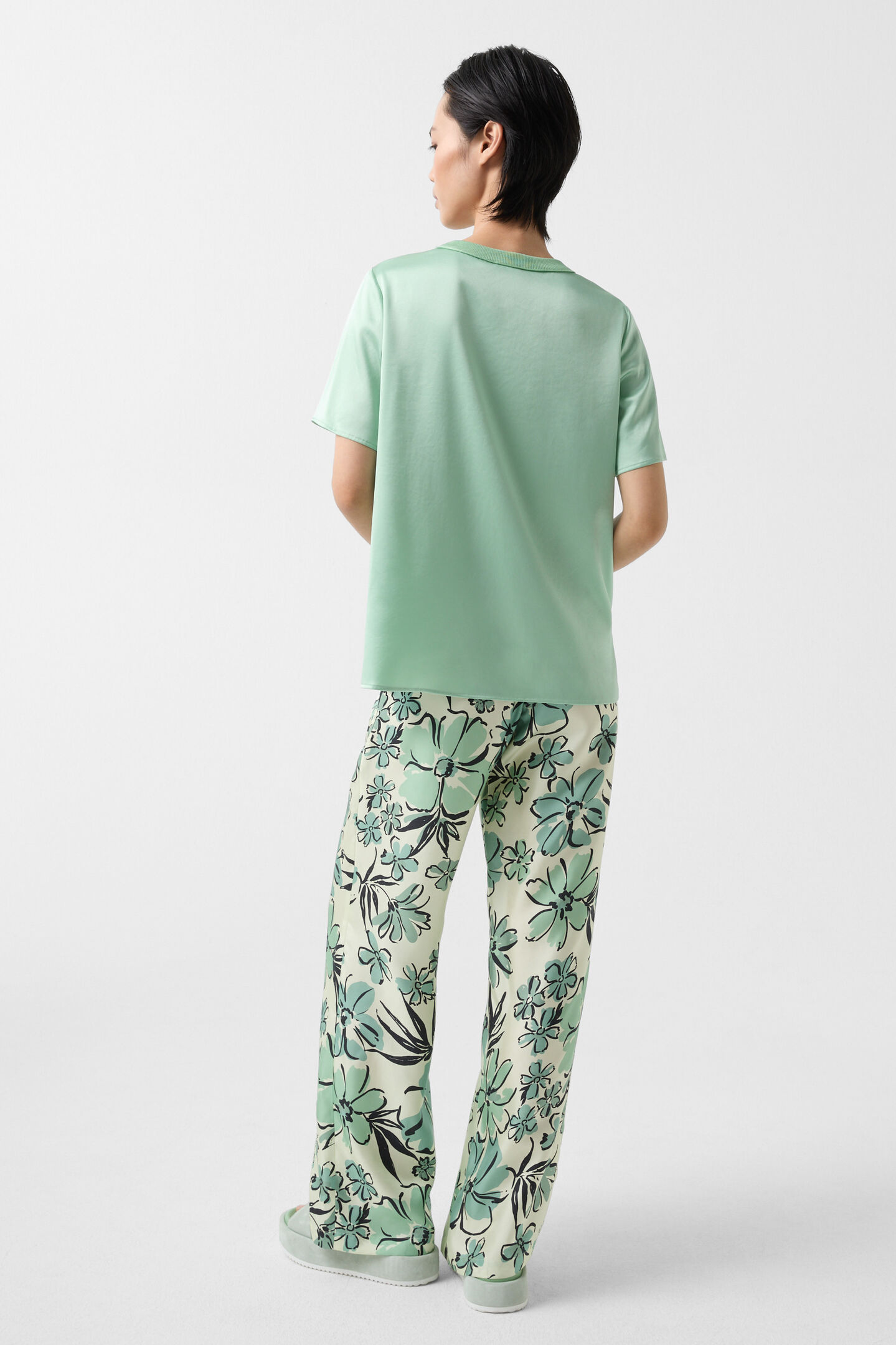 Satin-Shirt Dylan Hellgrün