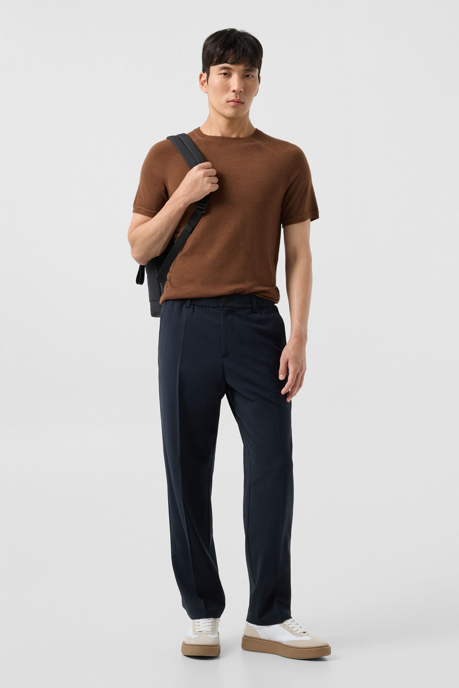 Marcus virgin wool blend trousers Navy blue