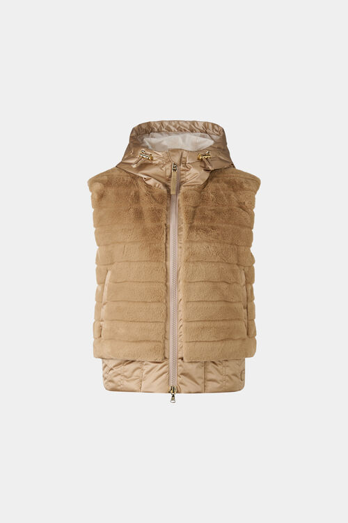 Yumi fur waistcoat Beige