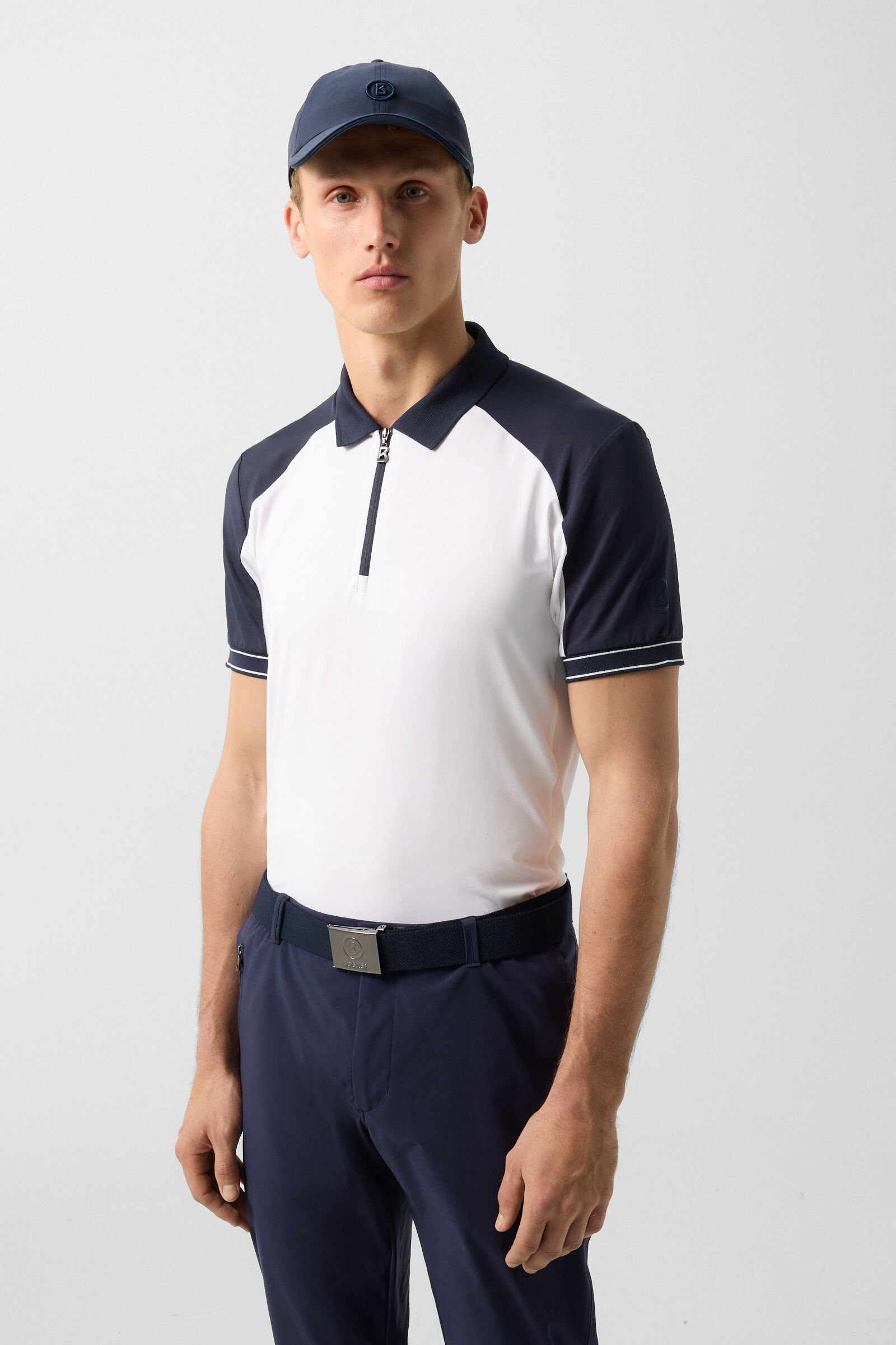 Fabius functional short-sleeved top White/navy blue