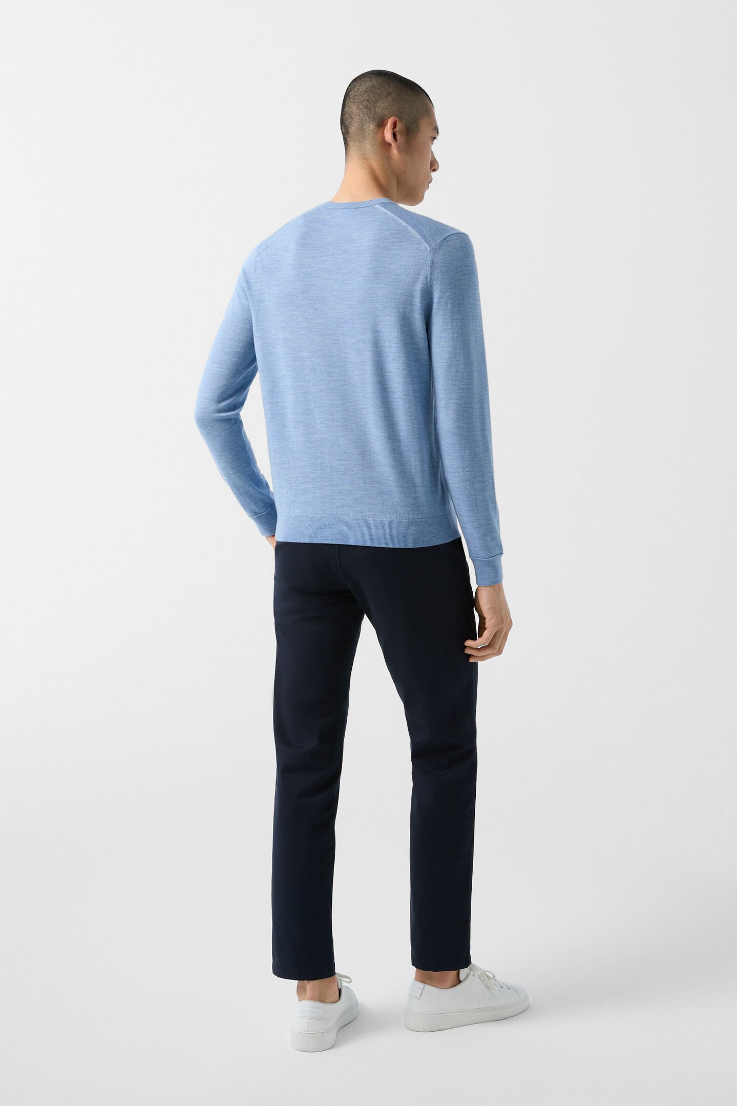 Schurwoll-Pullover Ole Hellblau