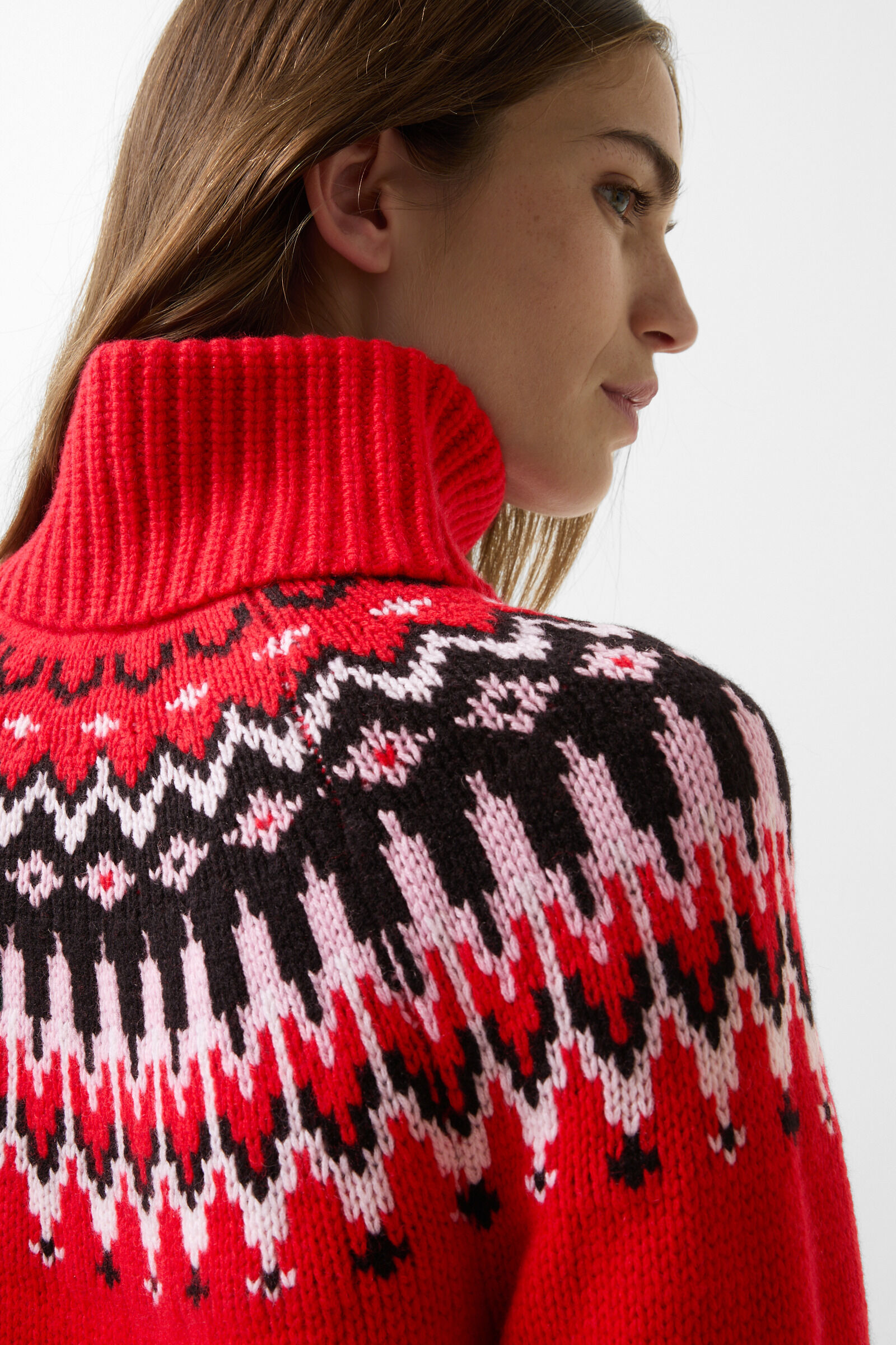 Norwegian pullover Ingrid Red/black