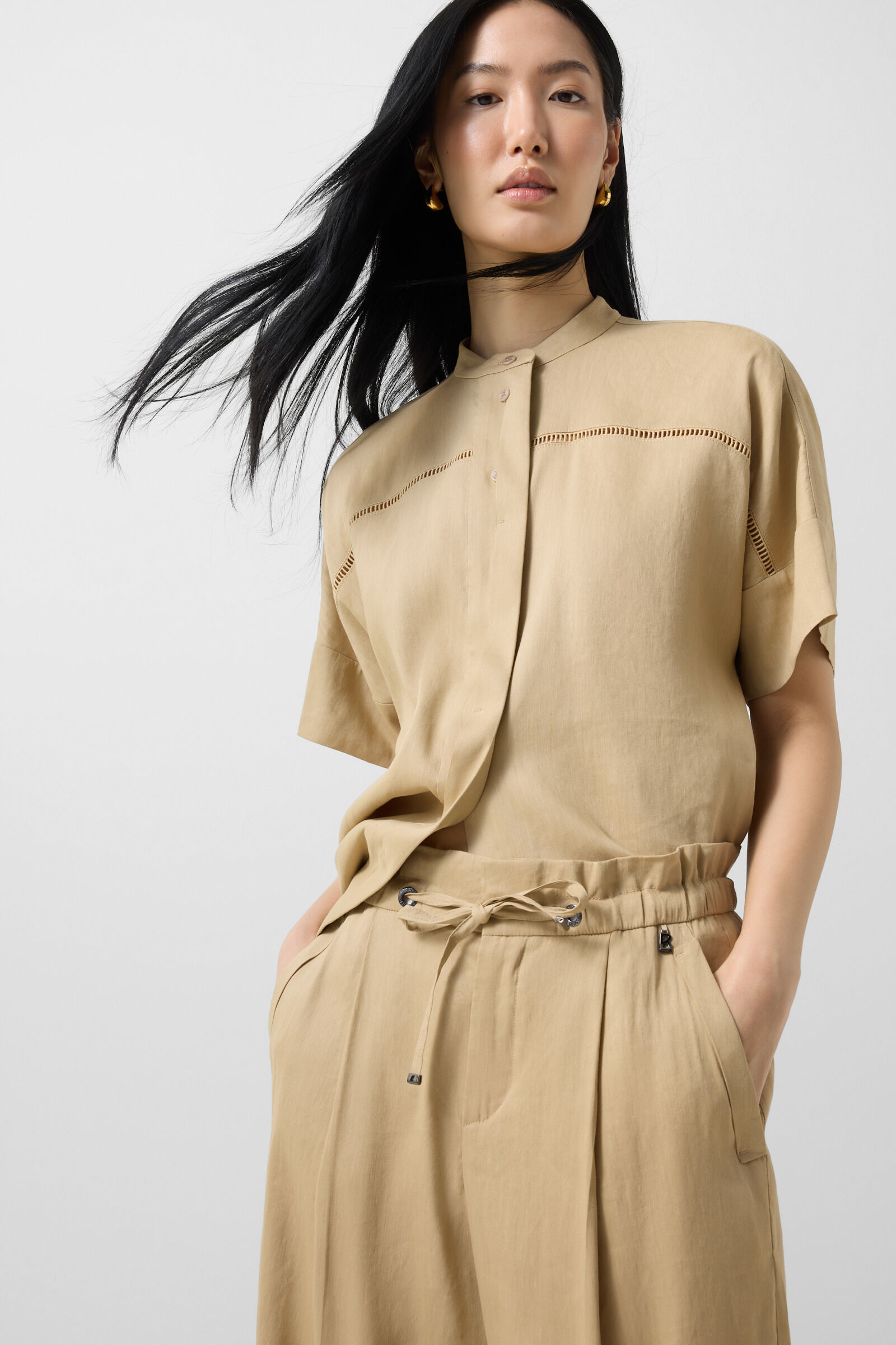 Pantalon &agrave; pinces Candy Camel