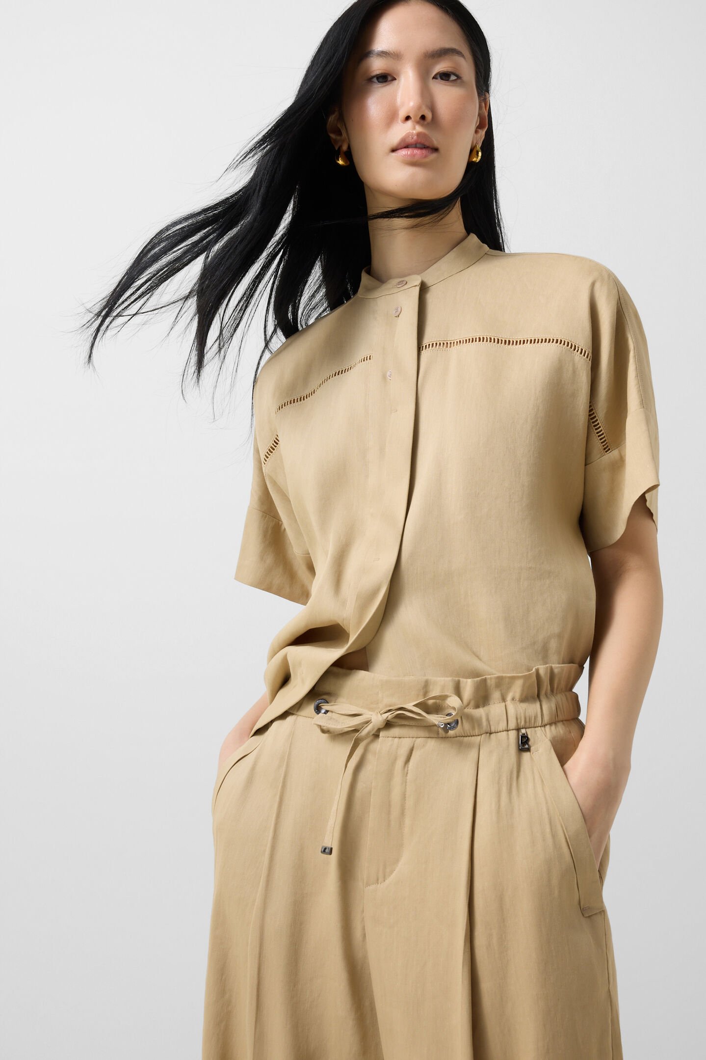 Pleated trousers Candy Camel