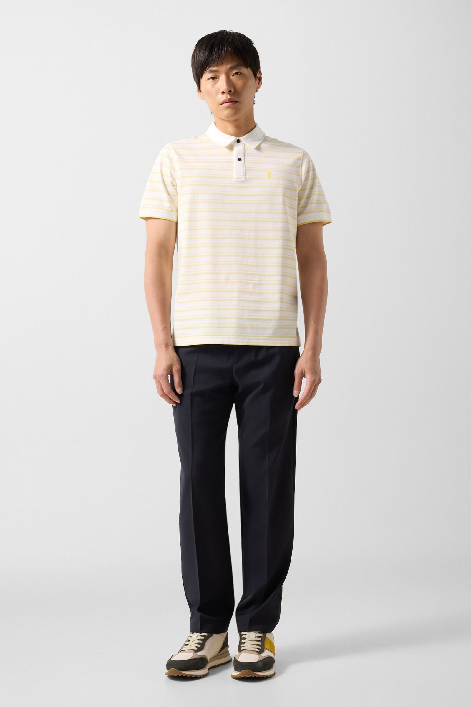 Timo polo shirt Yellow/Off-White