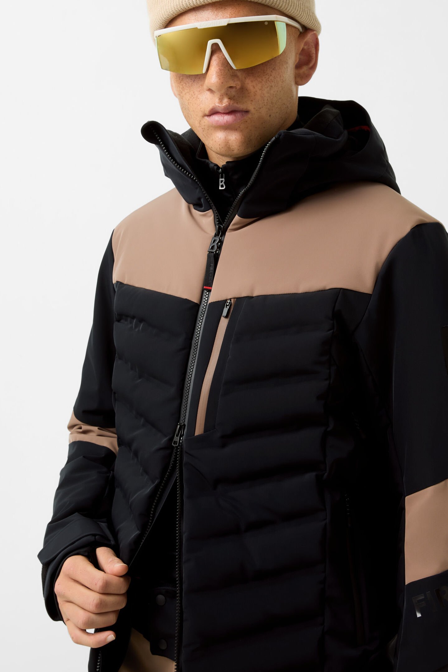Veste de ski Radek noir/beige