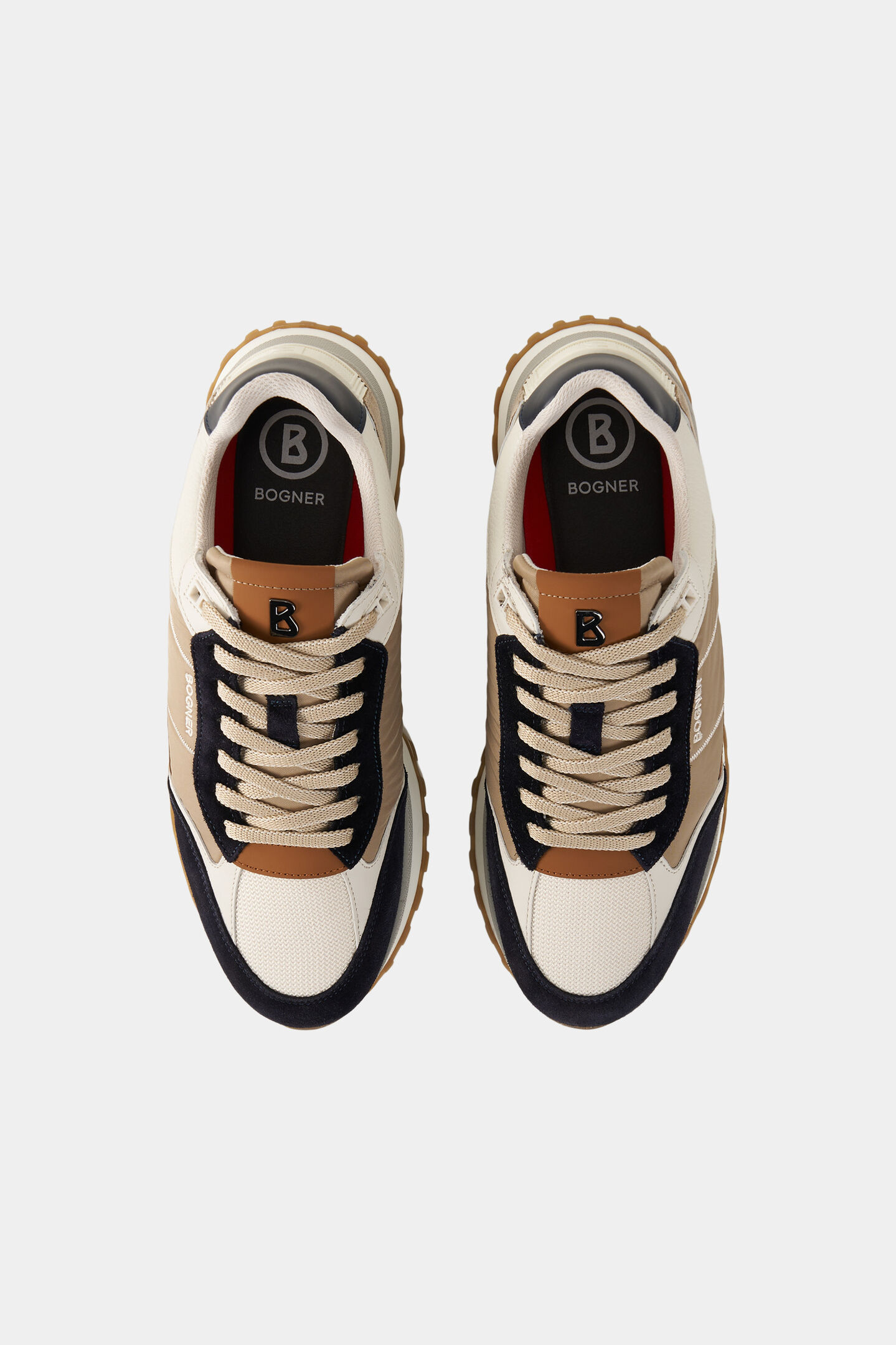 Sneaker Newport Cognac/Beige/Navy-Blau