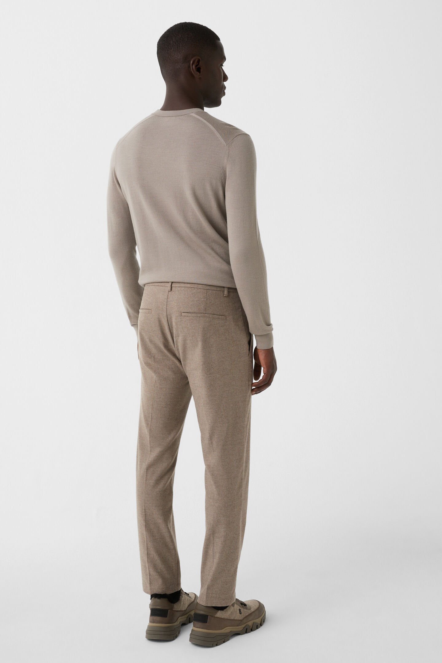 Flannel trousers Riley Business Taupe