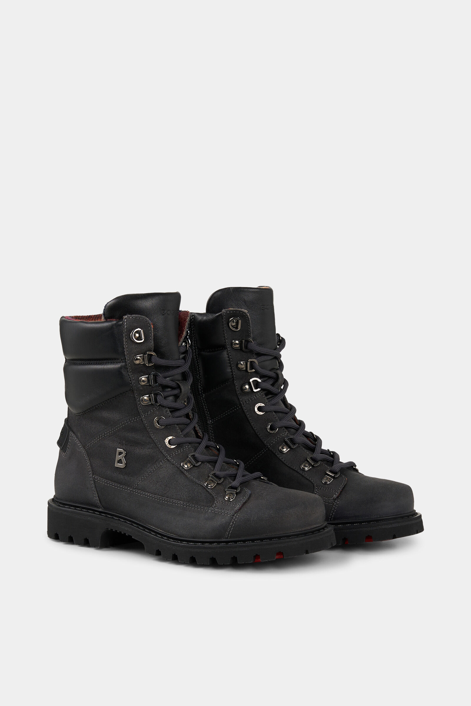 Lace-up boots Helsinki with spikes Dark grey