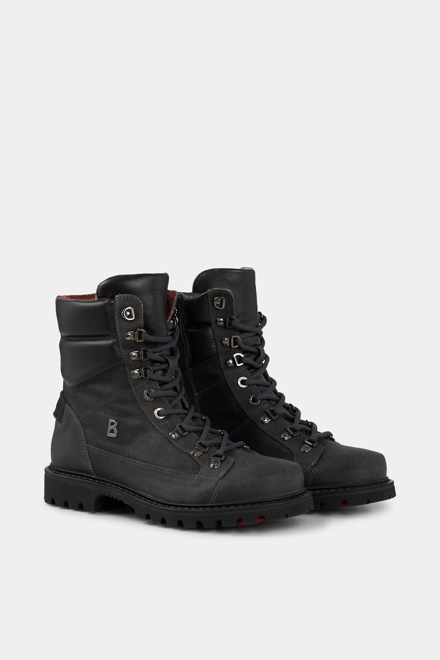 Lace-up boots Helsinki with spikes Dark grey