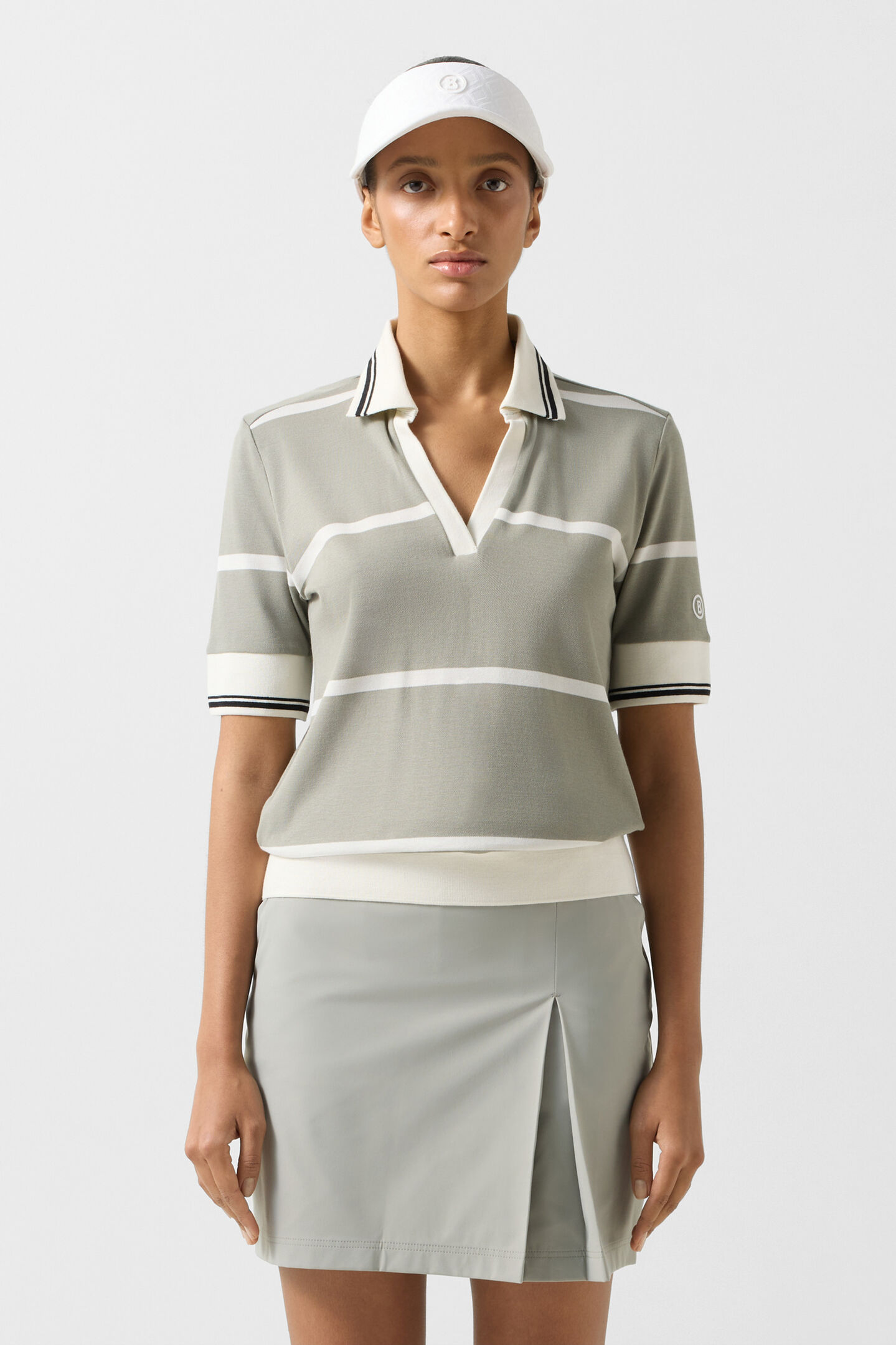 Jessi polo shirt Eucalyptus/Off-White