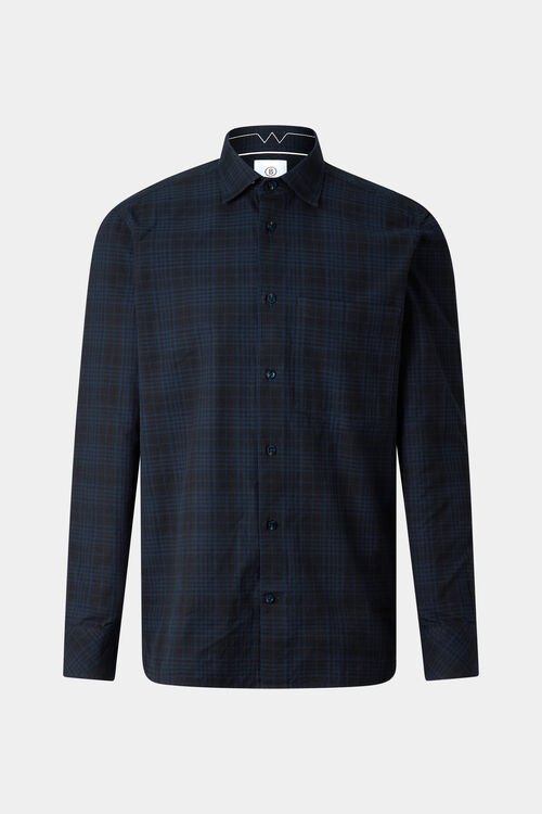 Baumwoll-Hemd Hardy Navy-Blau/Schwarz