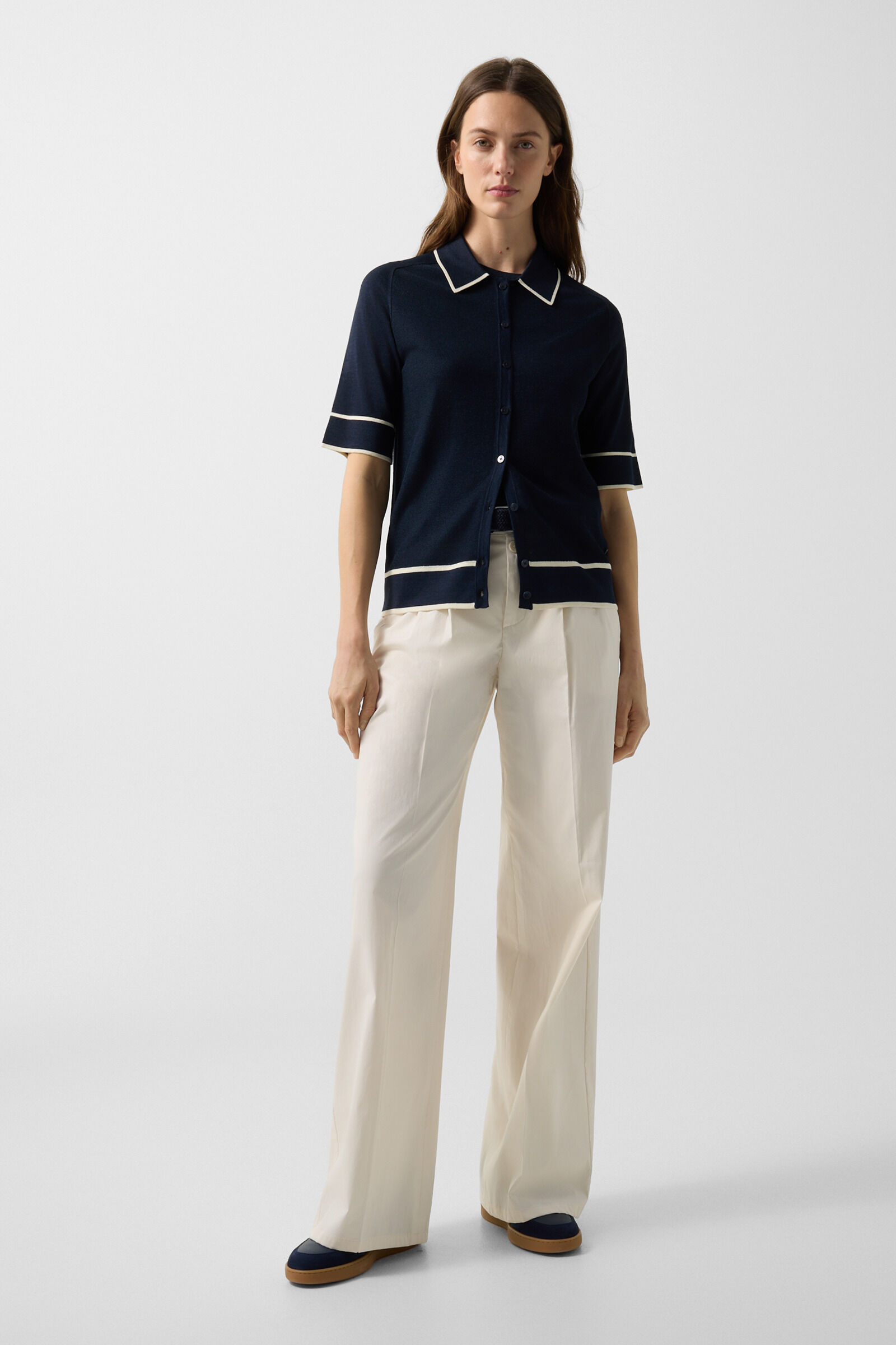 Peaches silk knit jacket Navy blue