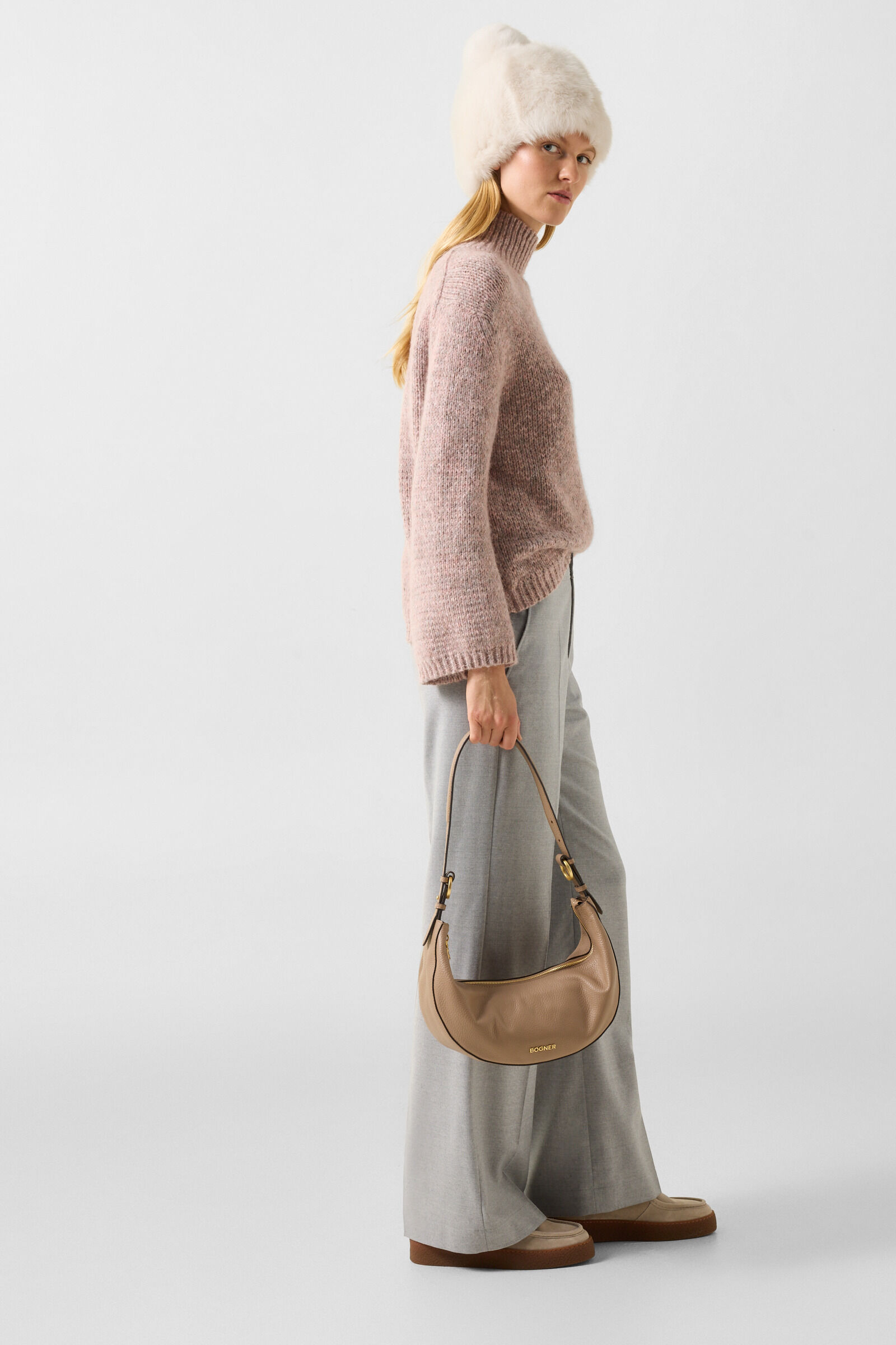 Svoni Alpaca-Blend Pullover Ros&eacute;/Gray