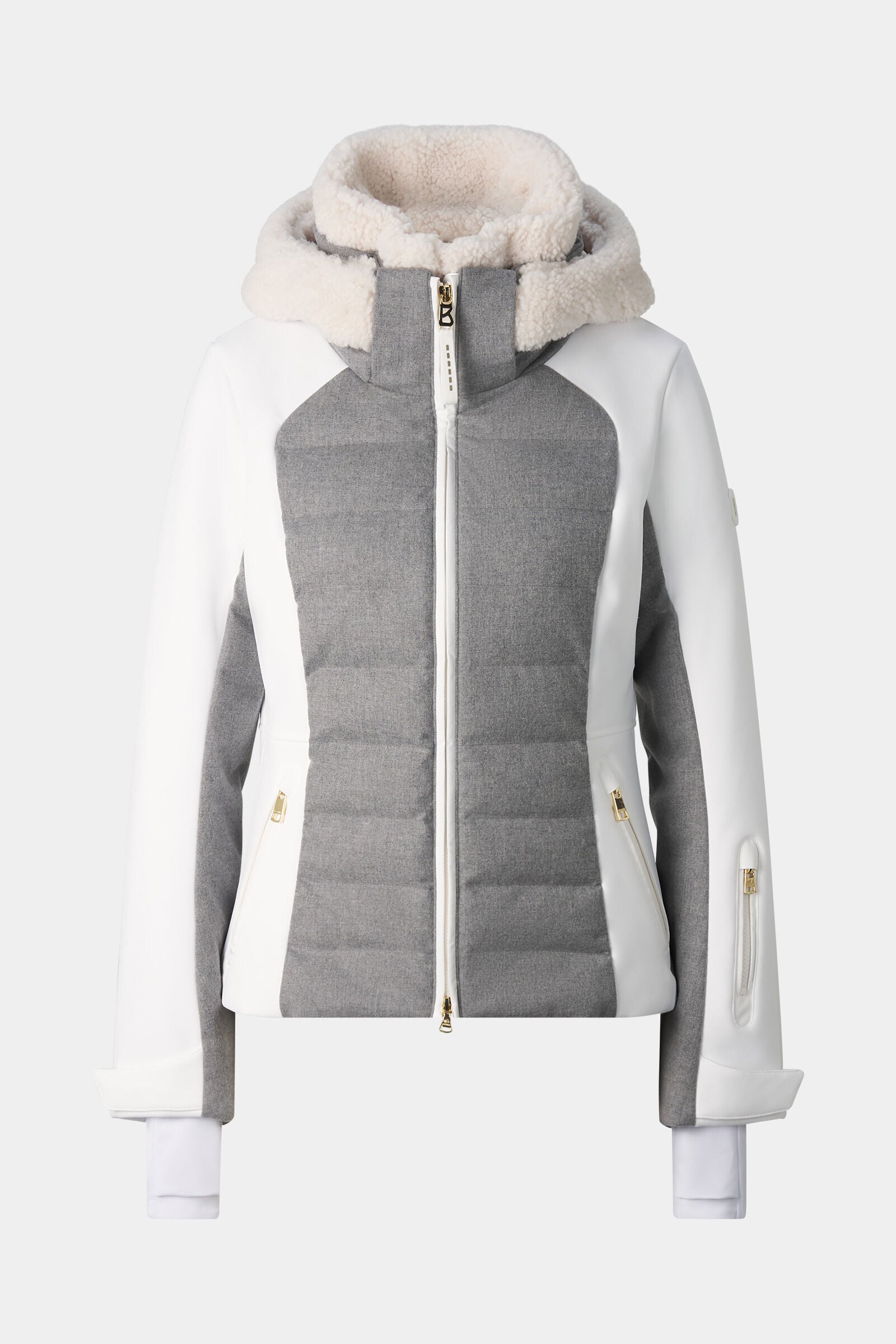 Linn Down Ski Jacket Light Gray/Off-White