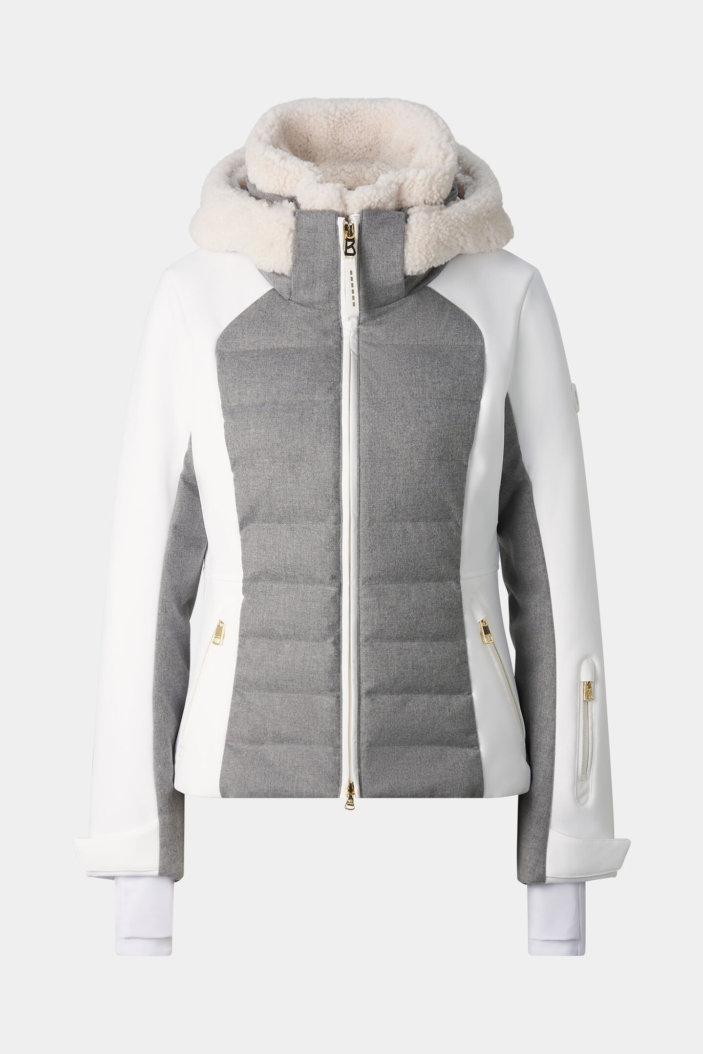 Linn Down Ski Jacket Light Gray/Off-White