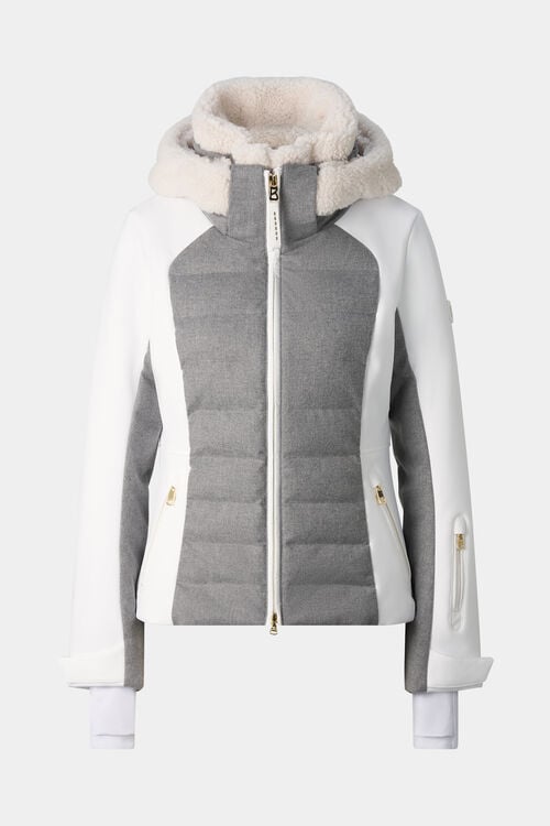 Linn Down Ski Jacket Light Gray/Off-White