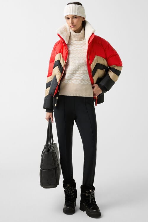 Valea down ski jacket Red/beige/black