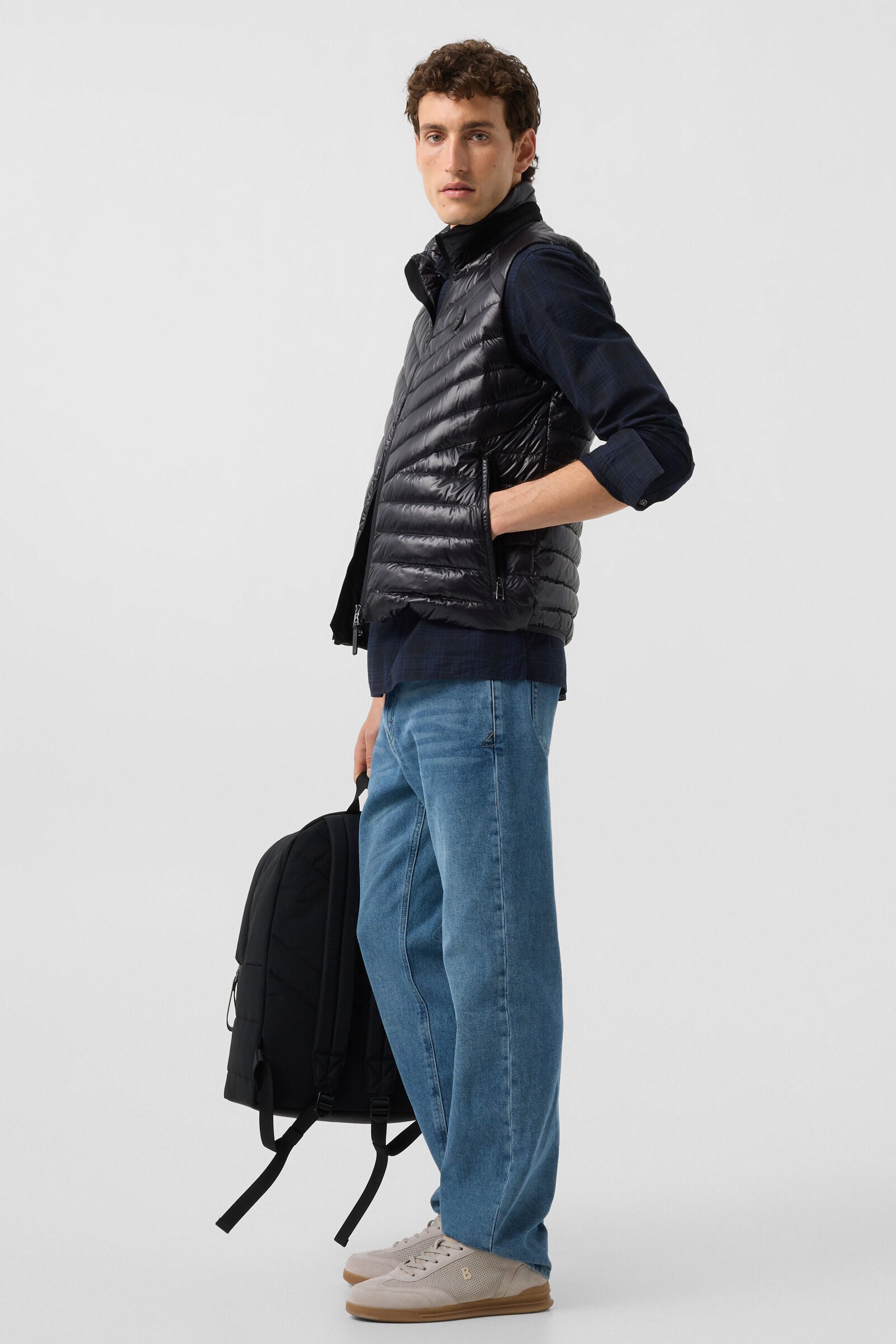 Hardy cotton shirt Navy blue/black