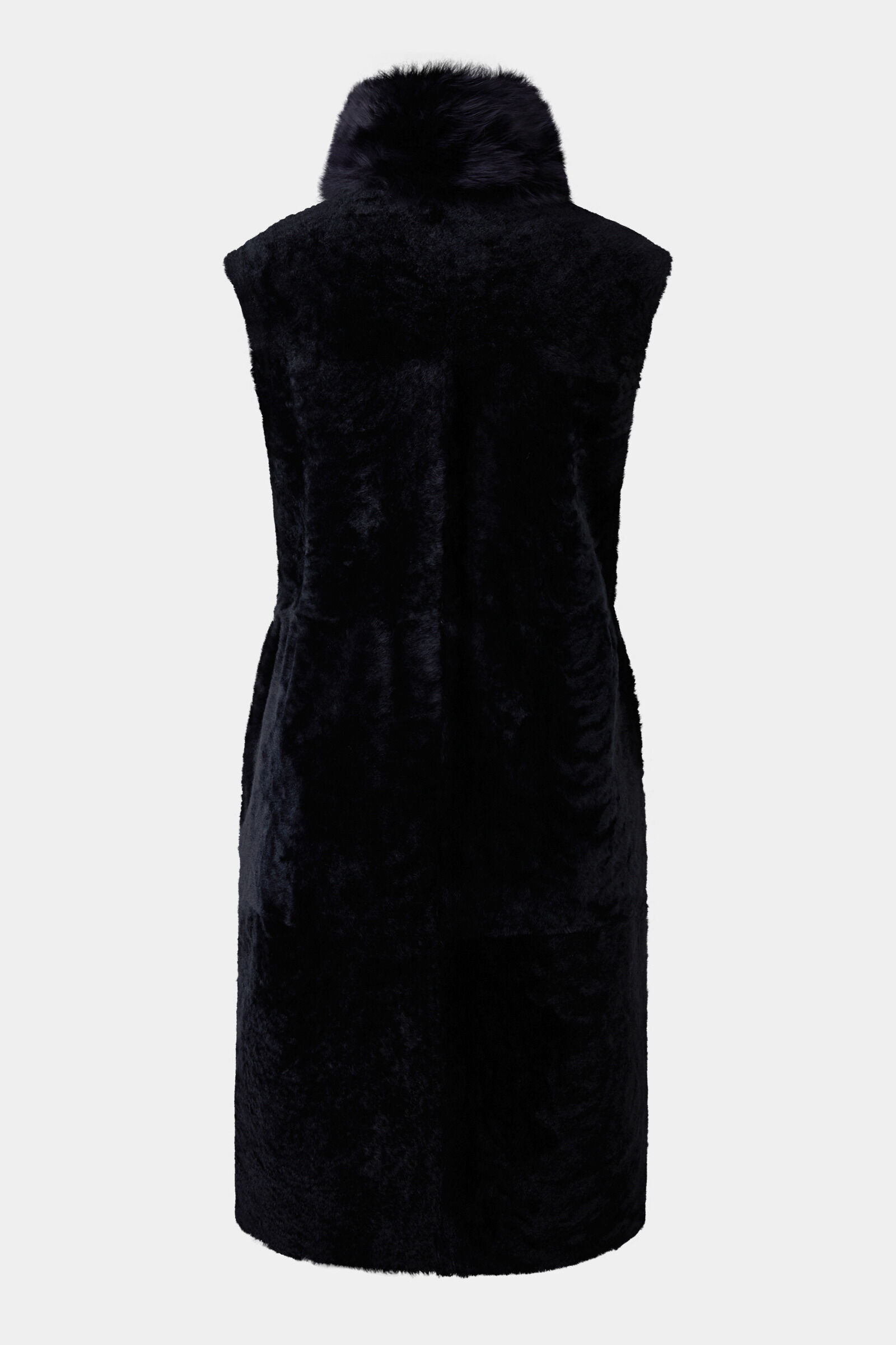 Reversible lambskin waistcoat Pepita Navy blue