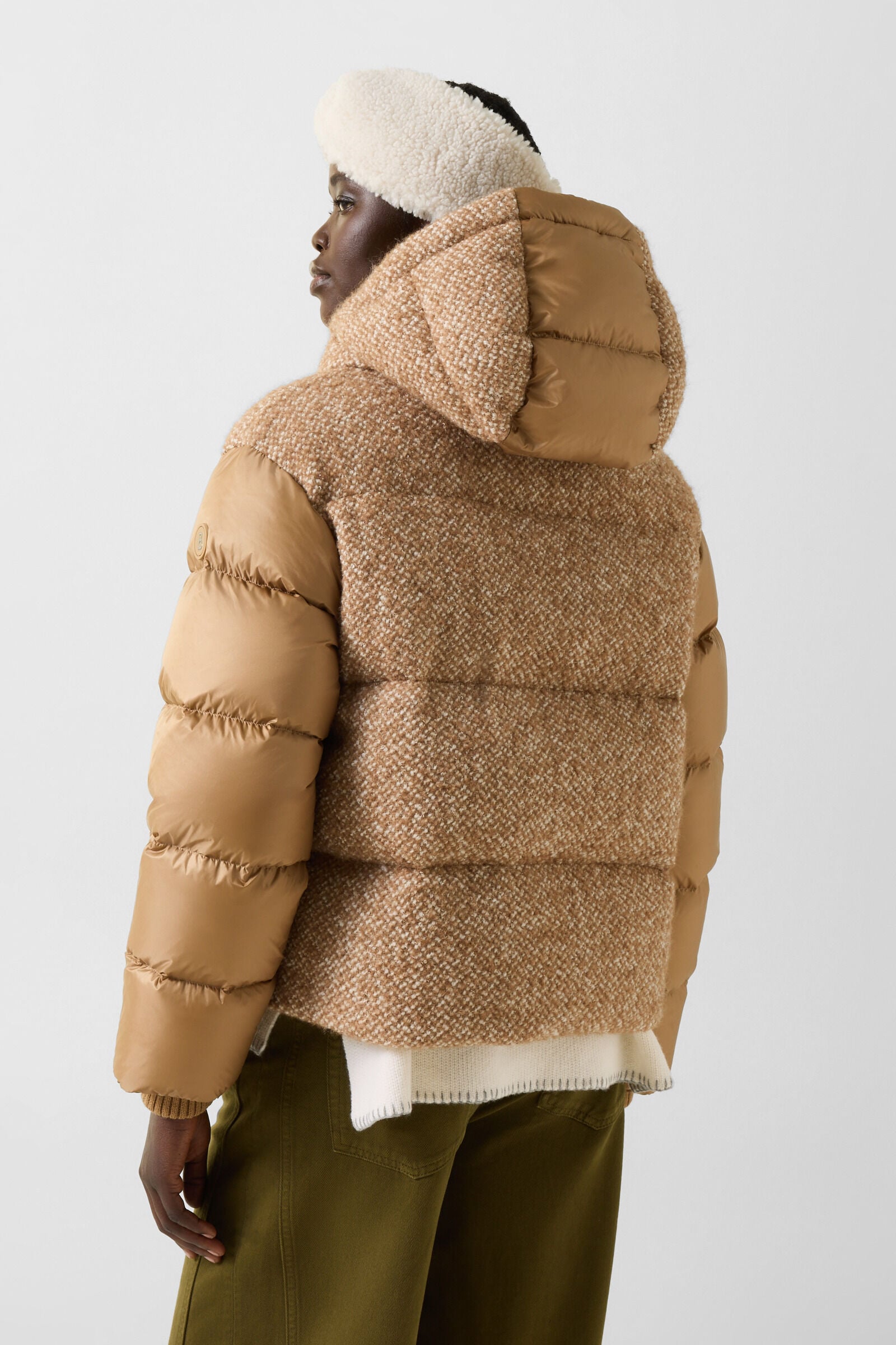 Boucl&eacute;-Daunenjacke Cathy Camel