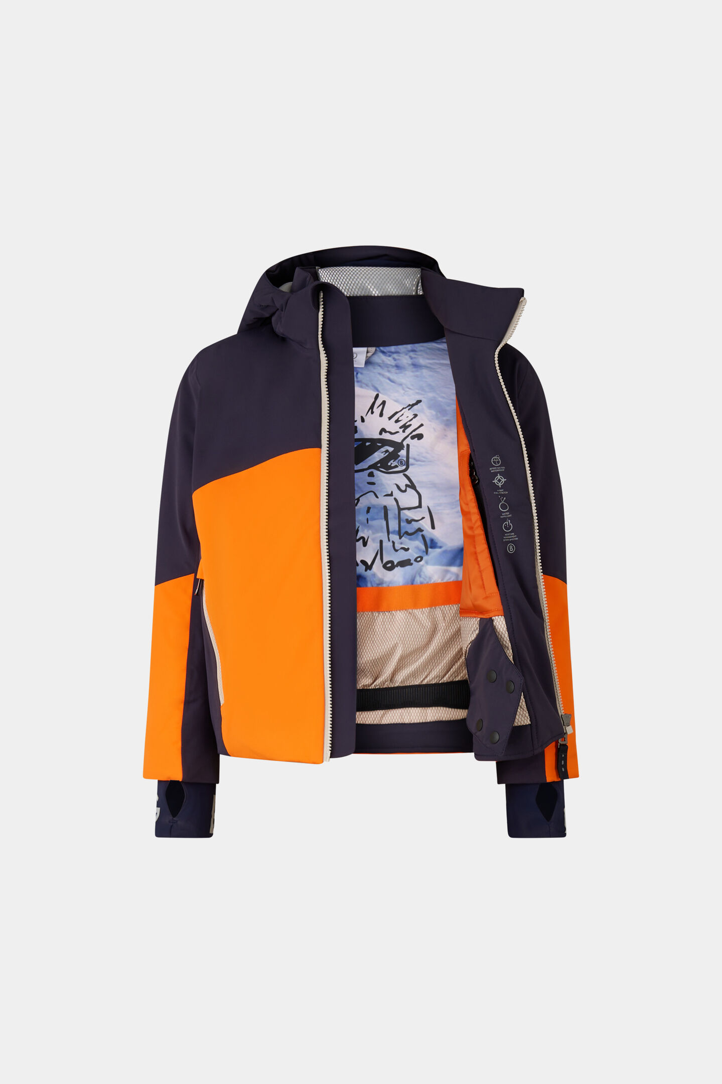 Kids Veste de ski Justus Orange/bleu marine