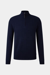 Pure new wool cashmere troyer Derek Navy blue Pure new wool cashmere troyer Derek Navy blue