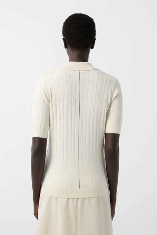 Strick-Polo-Shirt June Off-White
