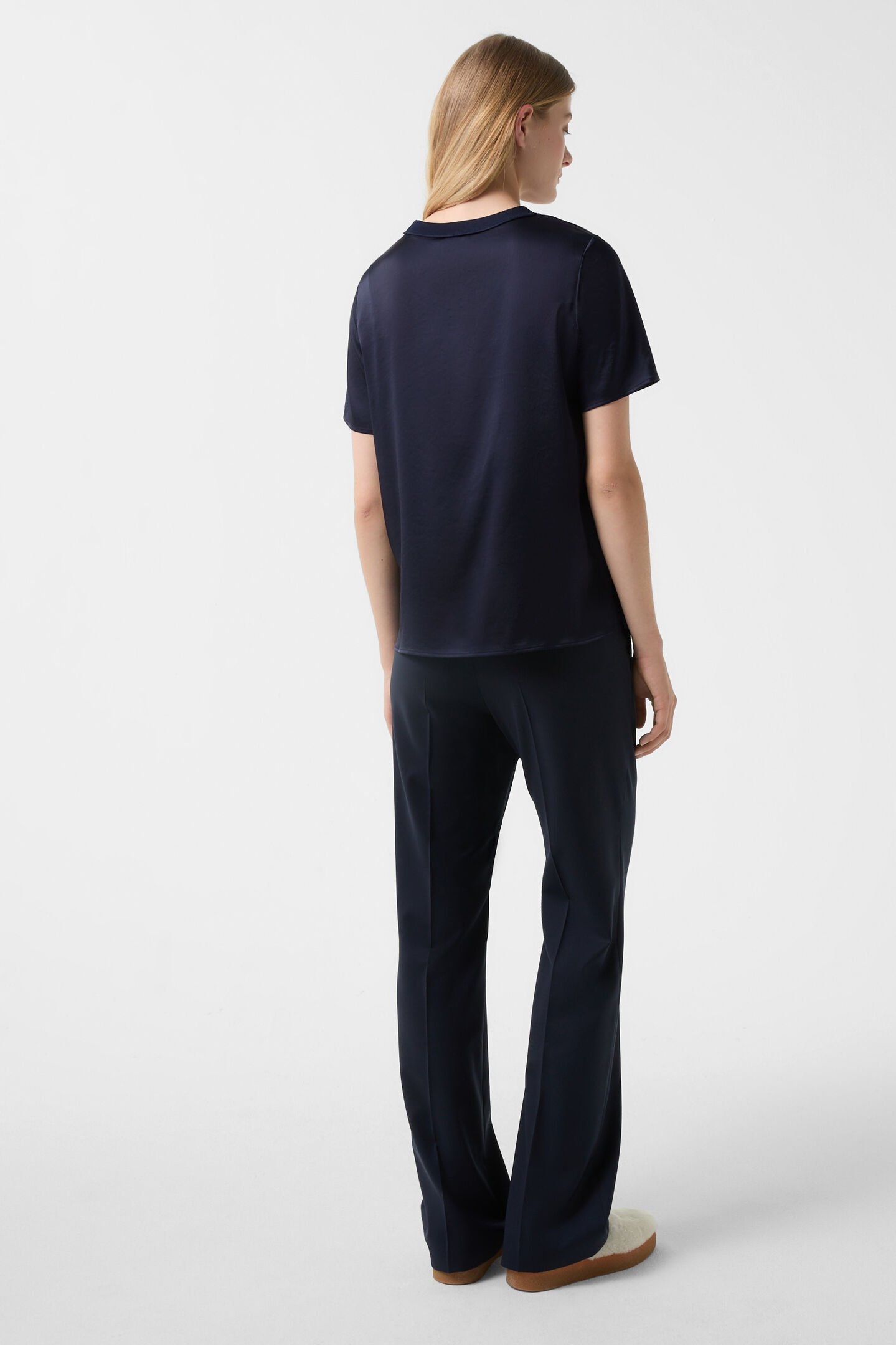 Satin-Shirt Dylan Navy-Blau