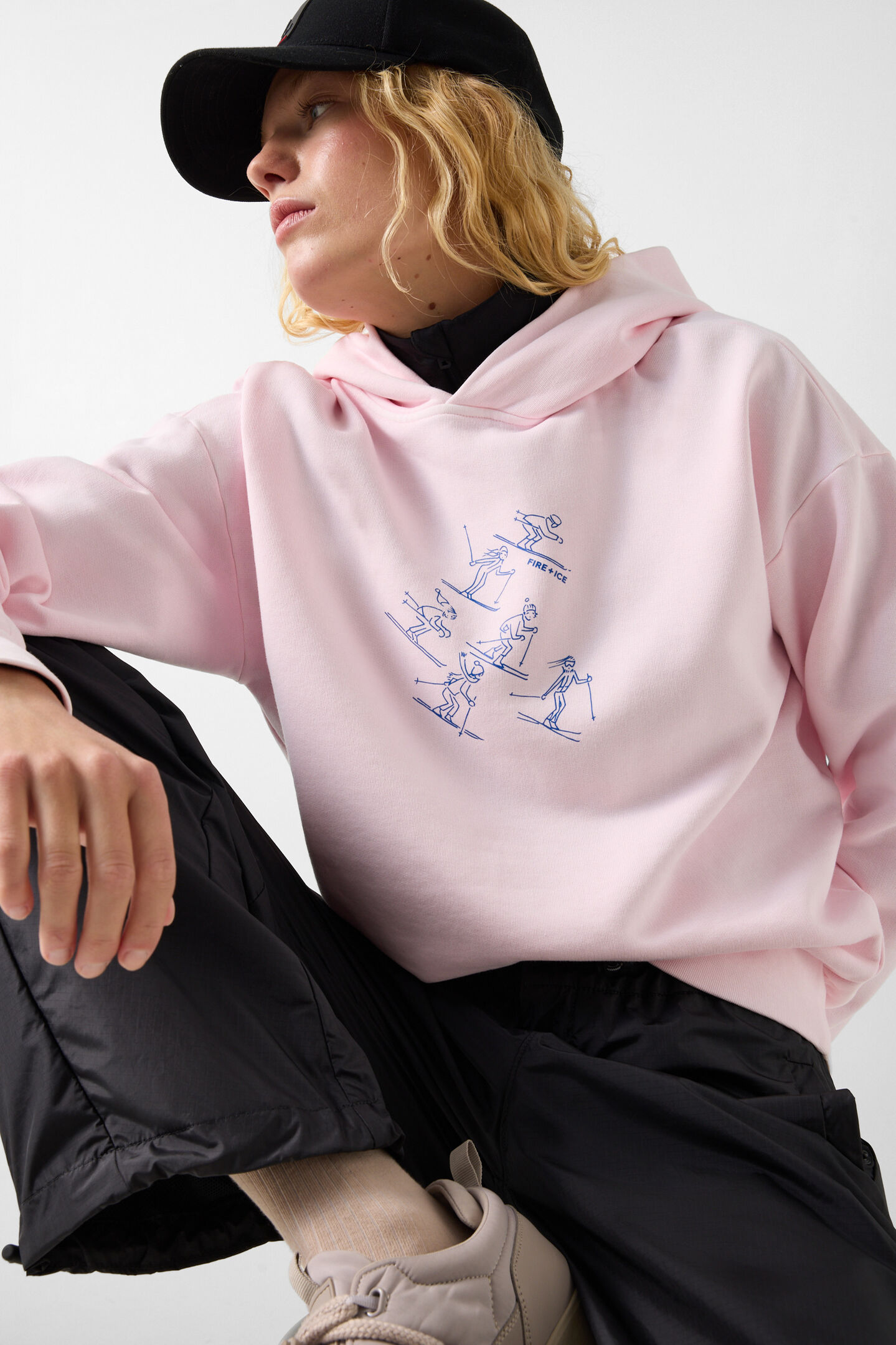 Sibel cotton hoodie Pink