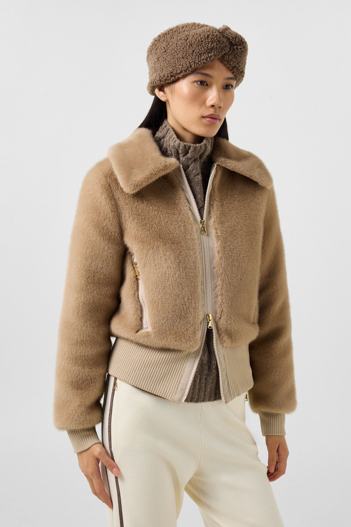 Faux-Fur-Jacke Jolyna Camel