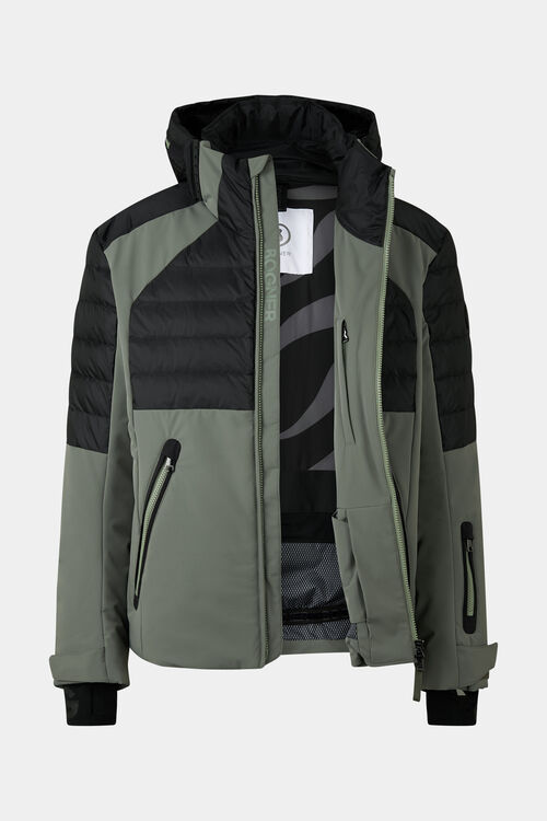 Ski-Daunenjacke Henik Oliv-Grün/Schwarz