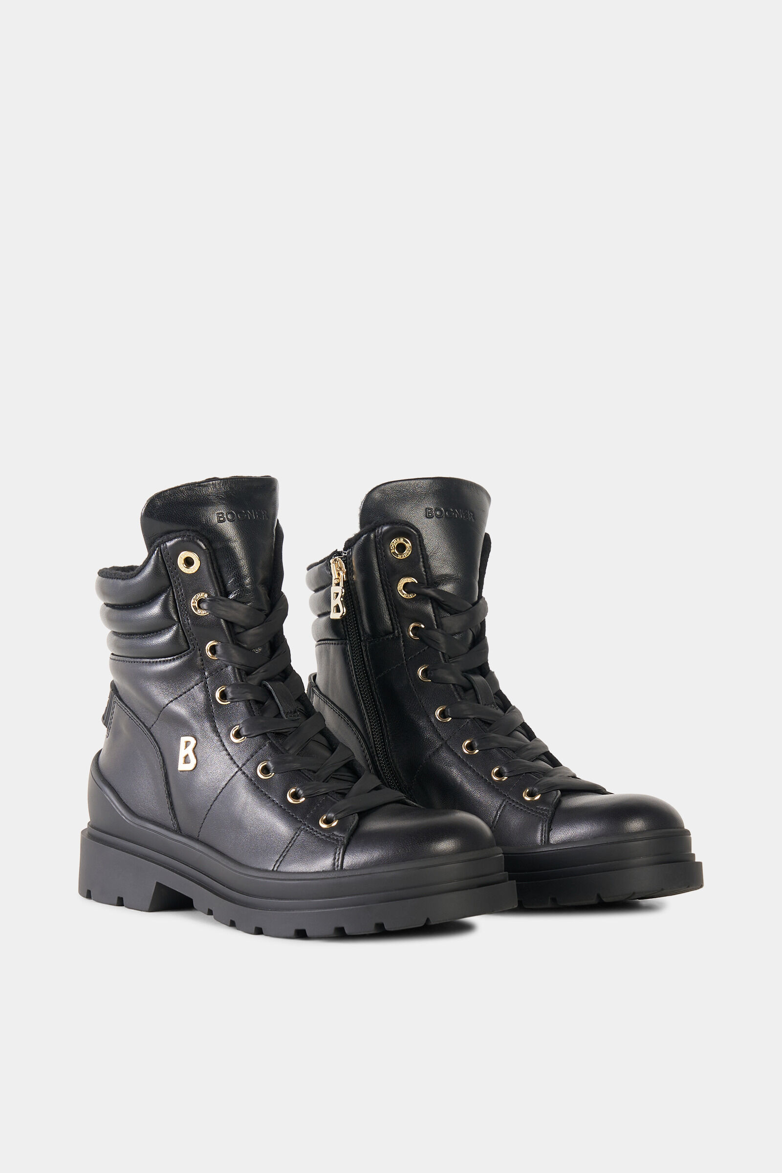 St. Moritz lace-up boots with spikes Black