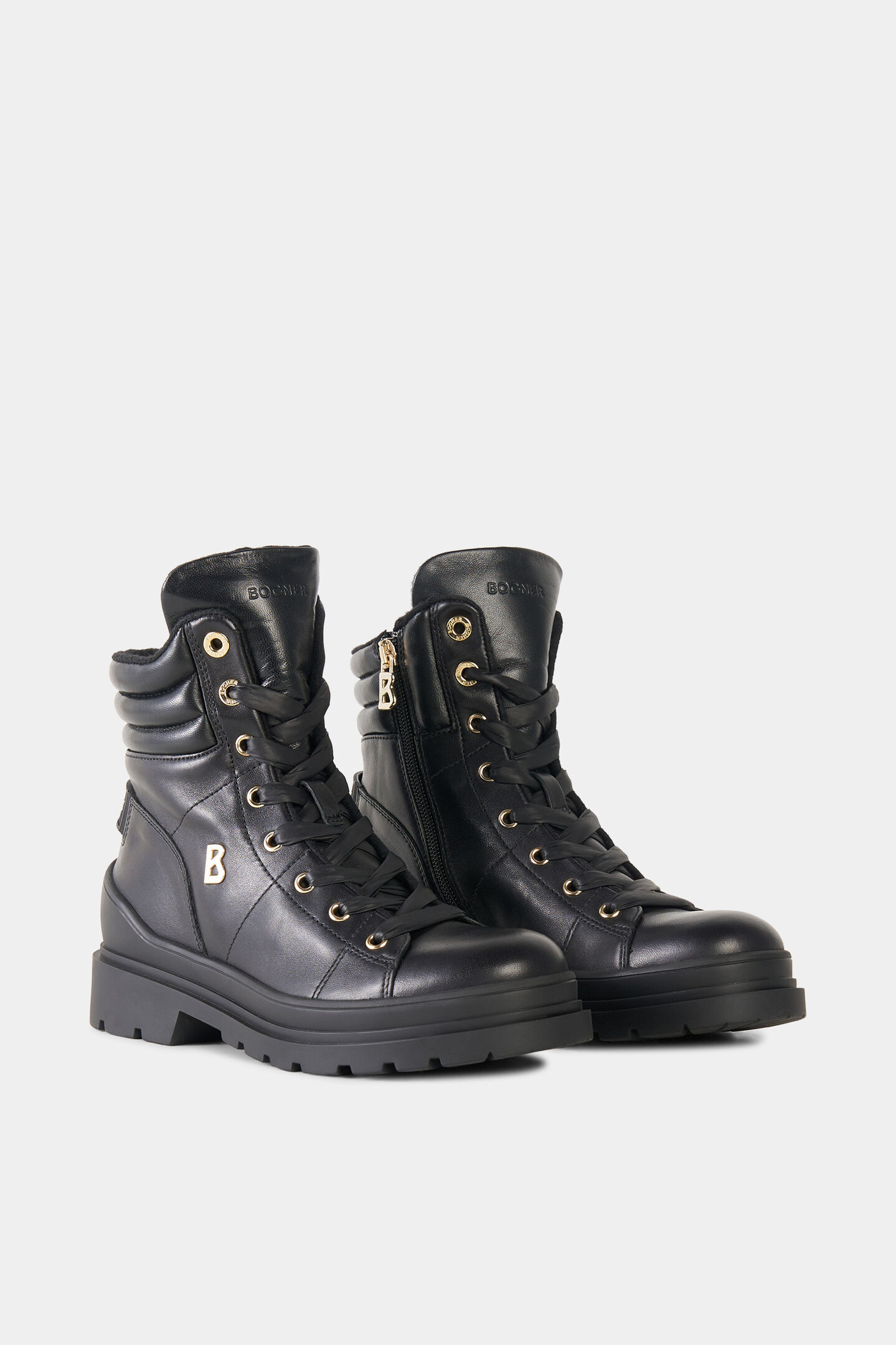 St. Moritz lace-up boots with spikes Black